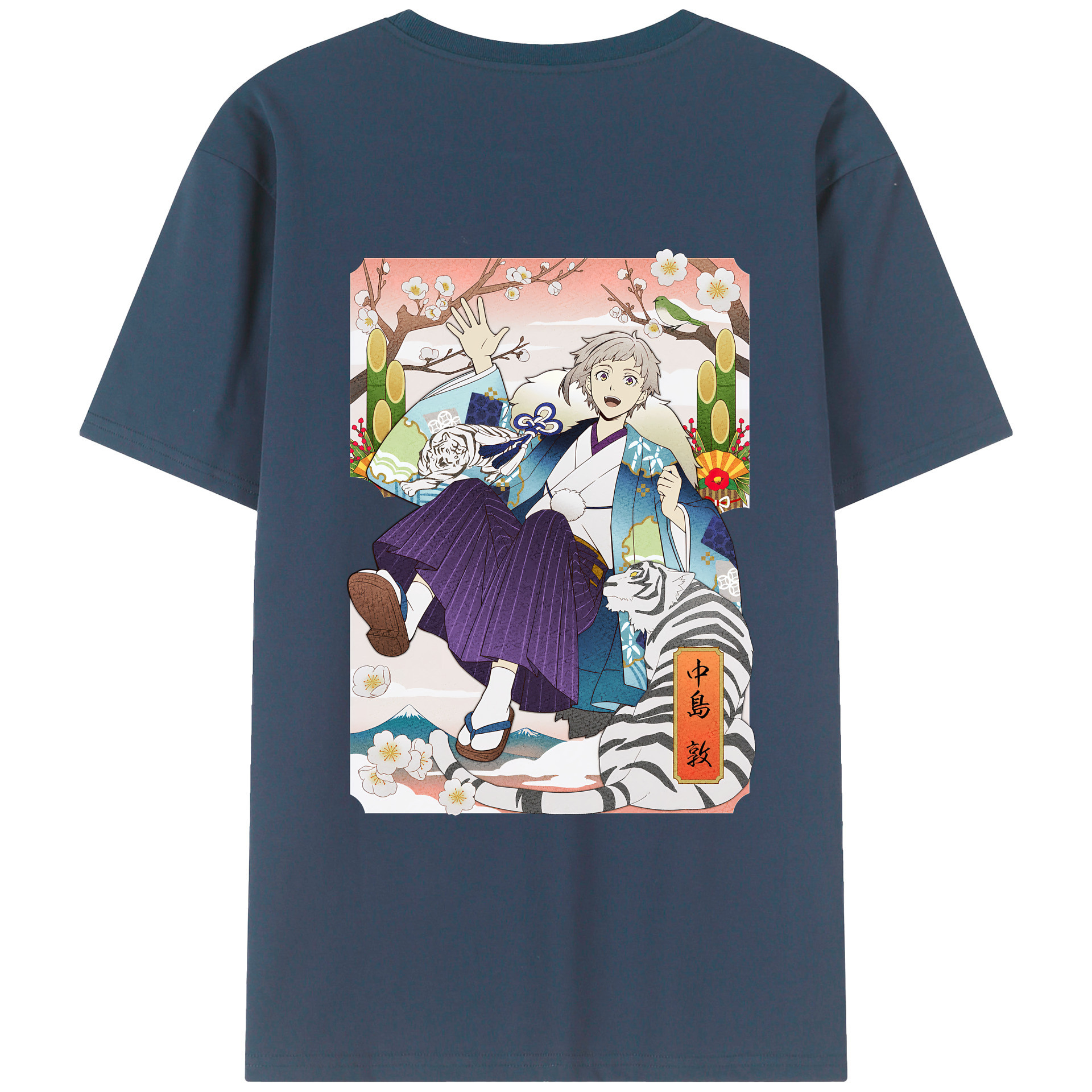 （画像用） 文豪ストレイドッグス Bungo Stray Dogs 綿100％ メンズ半袖Tシャツ（バックプリント） 通気性