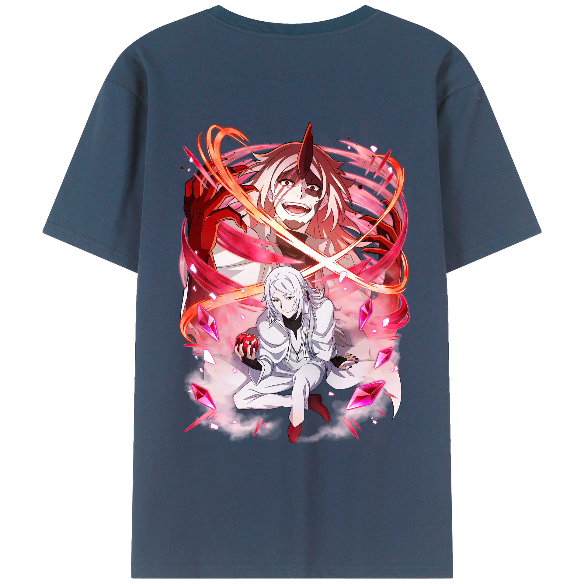 （画像用） 文豪ストレイドッグス Bungo Stray Dogs 綿100％ メンズ半袖Tシャツ（バックプリント） 通気性
