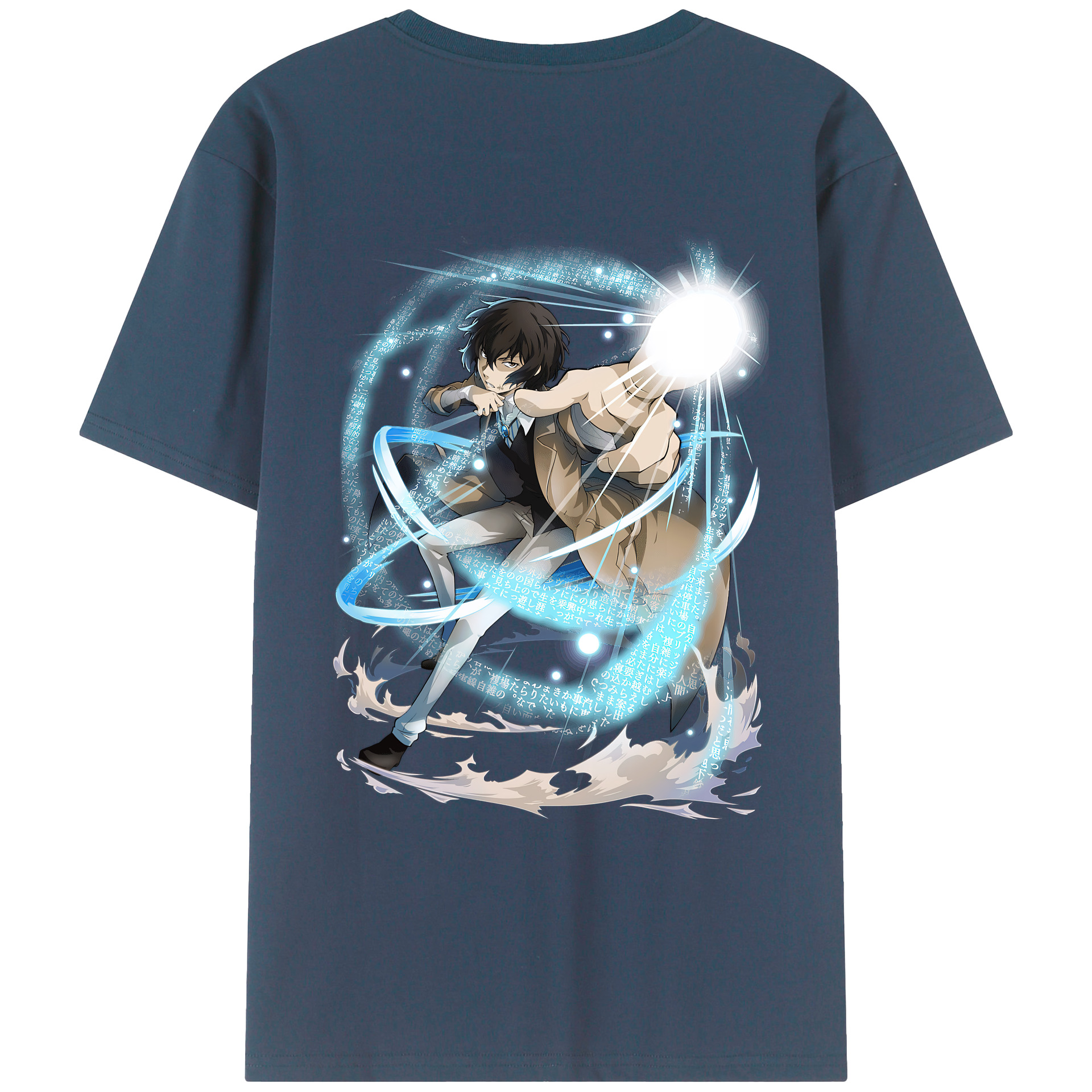 （画像用） 文豪ストレイドッグス Bungo Stray Dogs 綿100％ メンズ半袖Tシャツ（バックプリント） 通気性