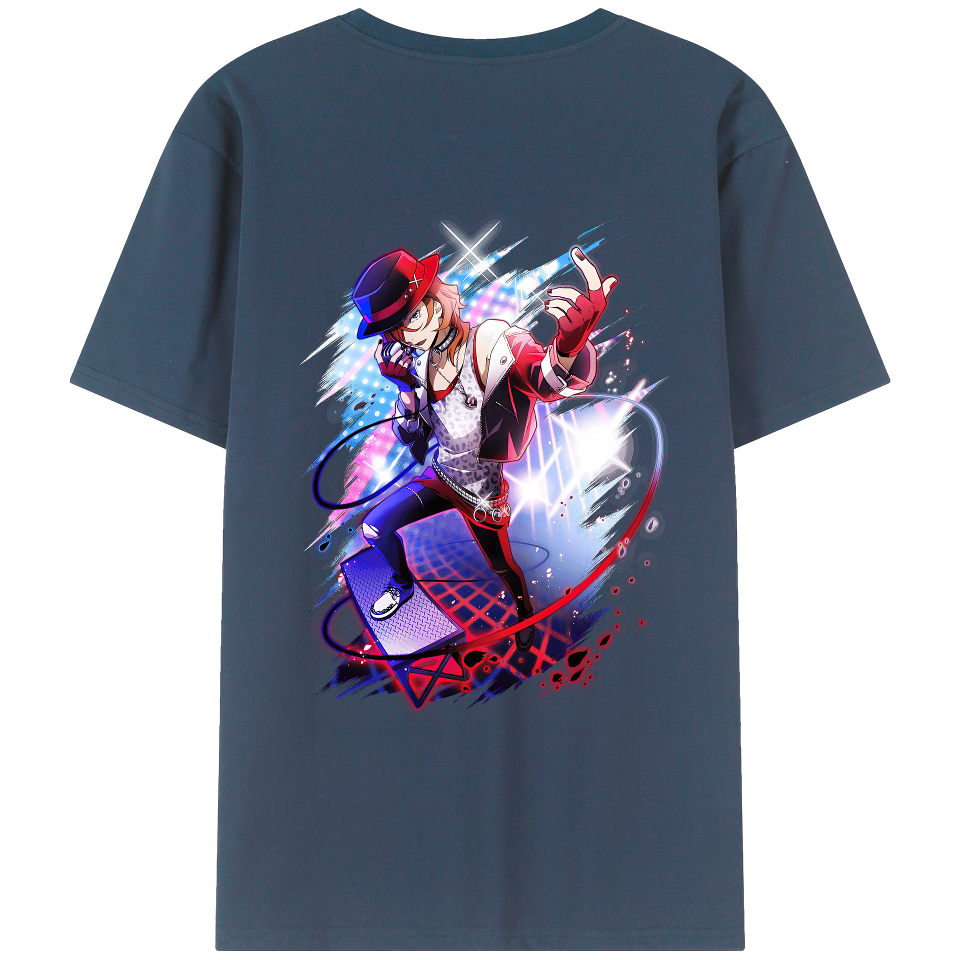 （画像用） 文豪ストレイドッグス Bungo Stray Dogs 綿100％ メンズ半袖Tシャツ（バックプリント） 通気性