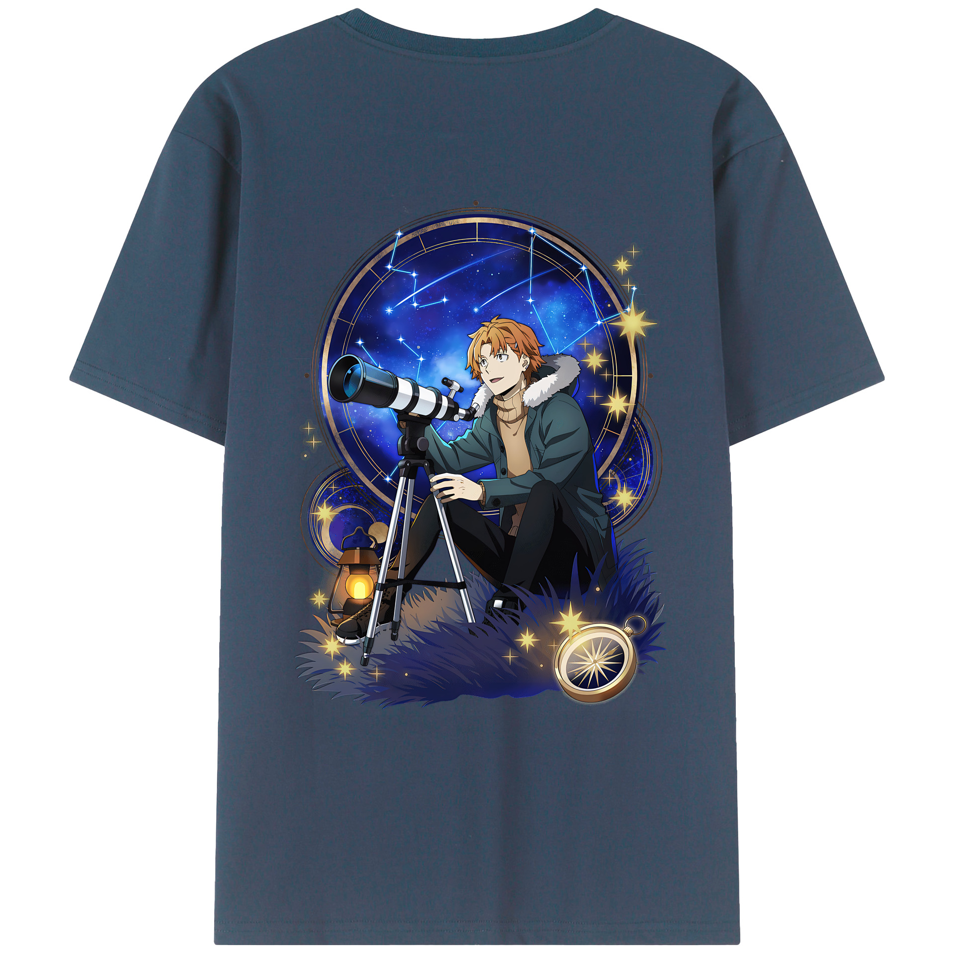 （画像用） 文豪ストレイドッグス Bungo Stray Dogs 綿100％ メンズ半袖Tシャツ（バックプリント） 通気性