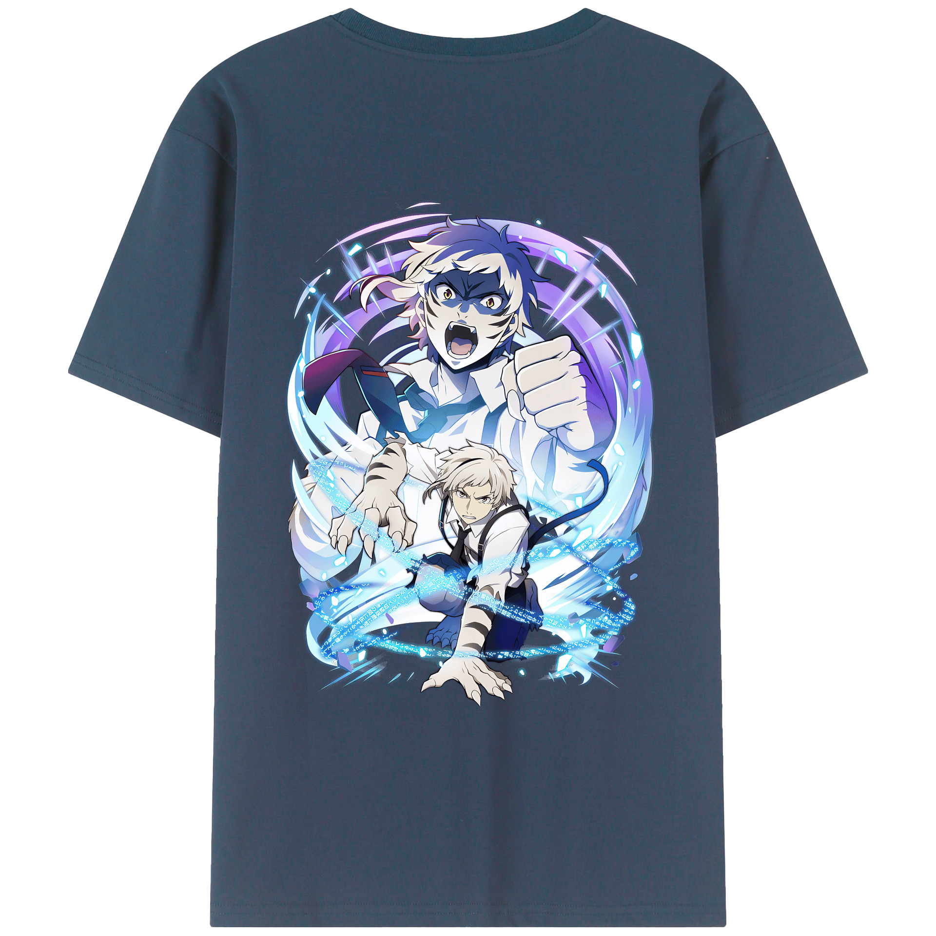 （画像用） 文豪ストレイドッグス Bungo Stray Dogs 綿100％ メンズ半袖Tシャツ（バックプリント） 通気性