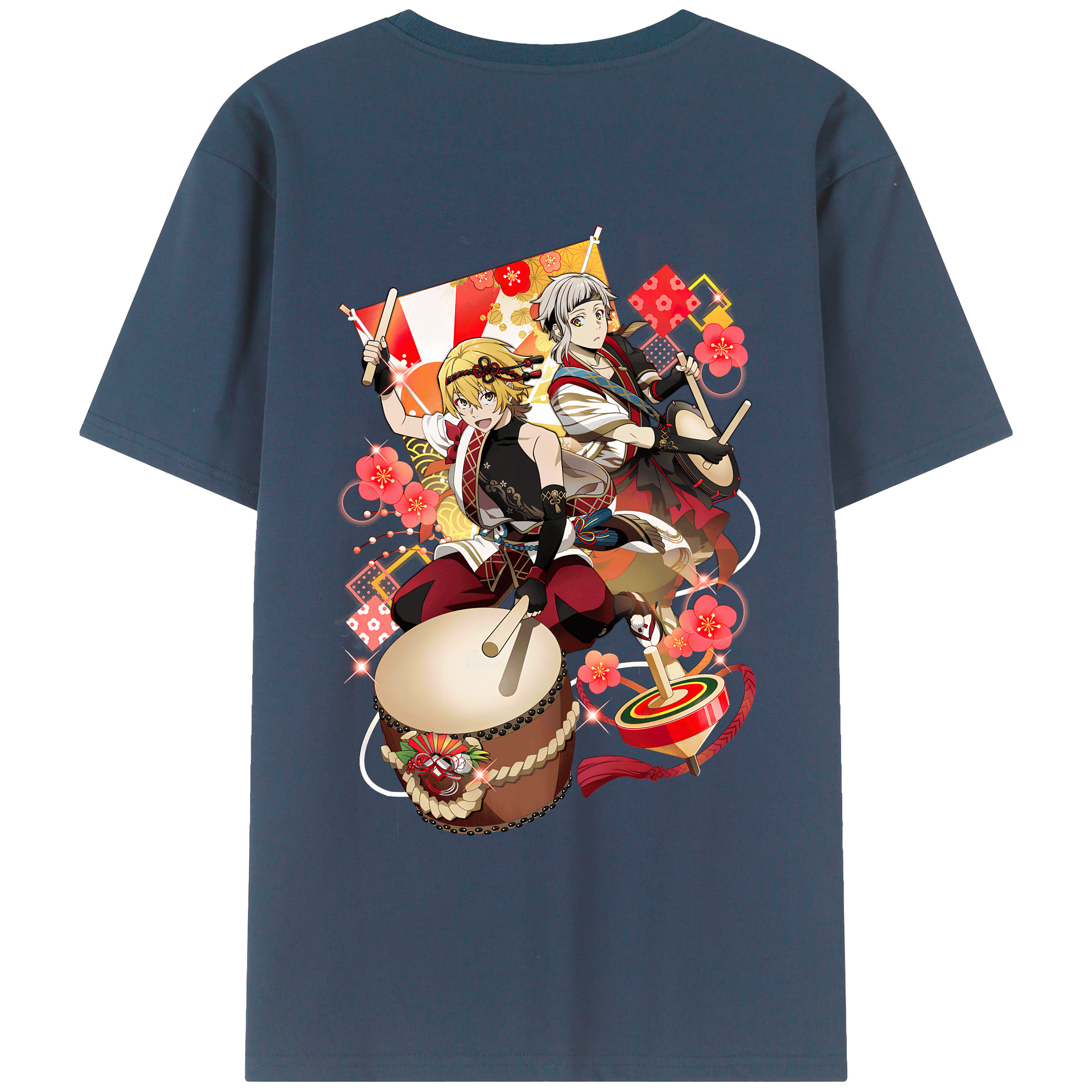 （画像用） 文豪ストレイドッグス Bungo Stray Dogs 綿100％ メンズ半袖Tシャツ（バックプリント） 通気性