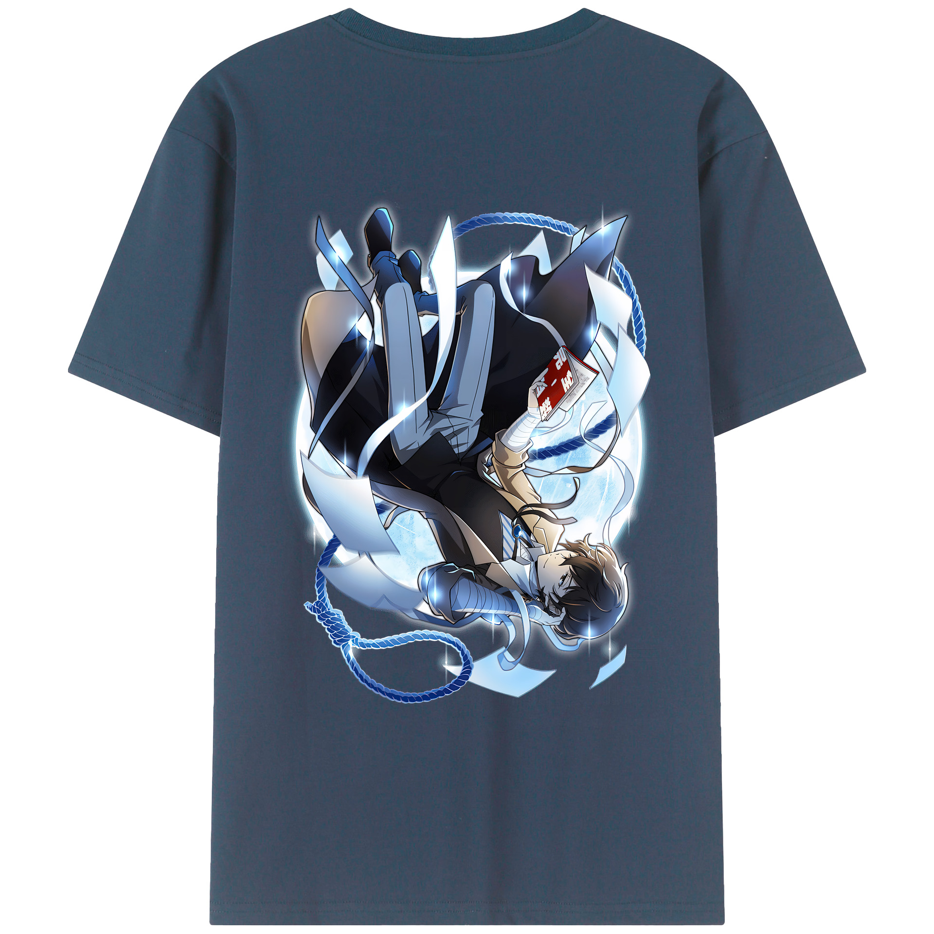 （画像用） 文豪ストレイドッグス Bungo Stray Dogs 綿100％ メンズ半袖Tシャツ（バックプリント） 通気性