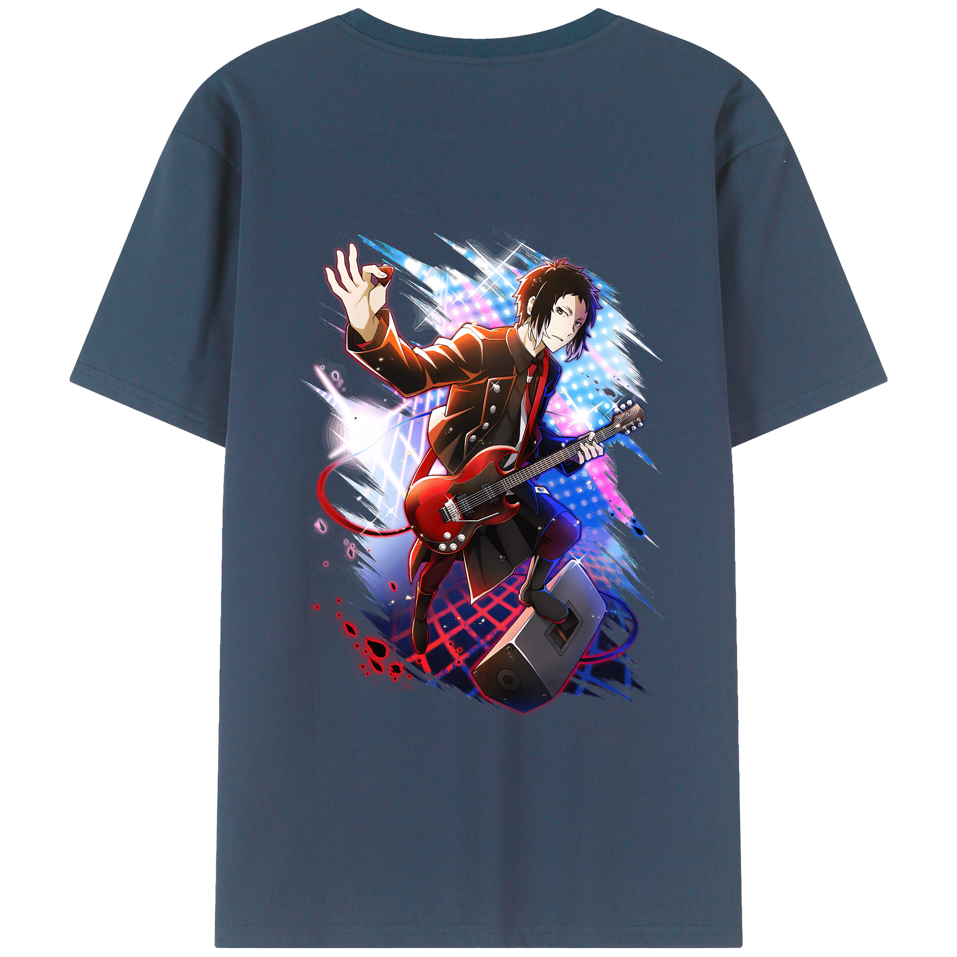 （画像用） 文豪ストレイドッグス Bungo Stray Dogs 綿100％ メンズ半袖Tシャツ（バックプリント） 通気性