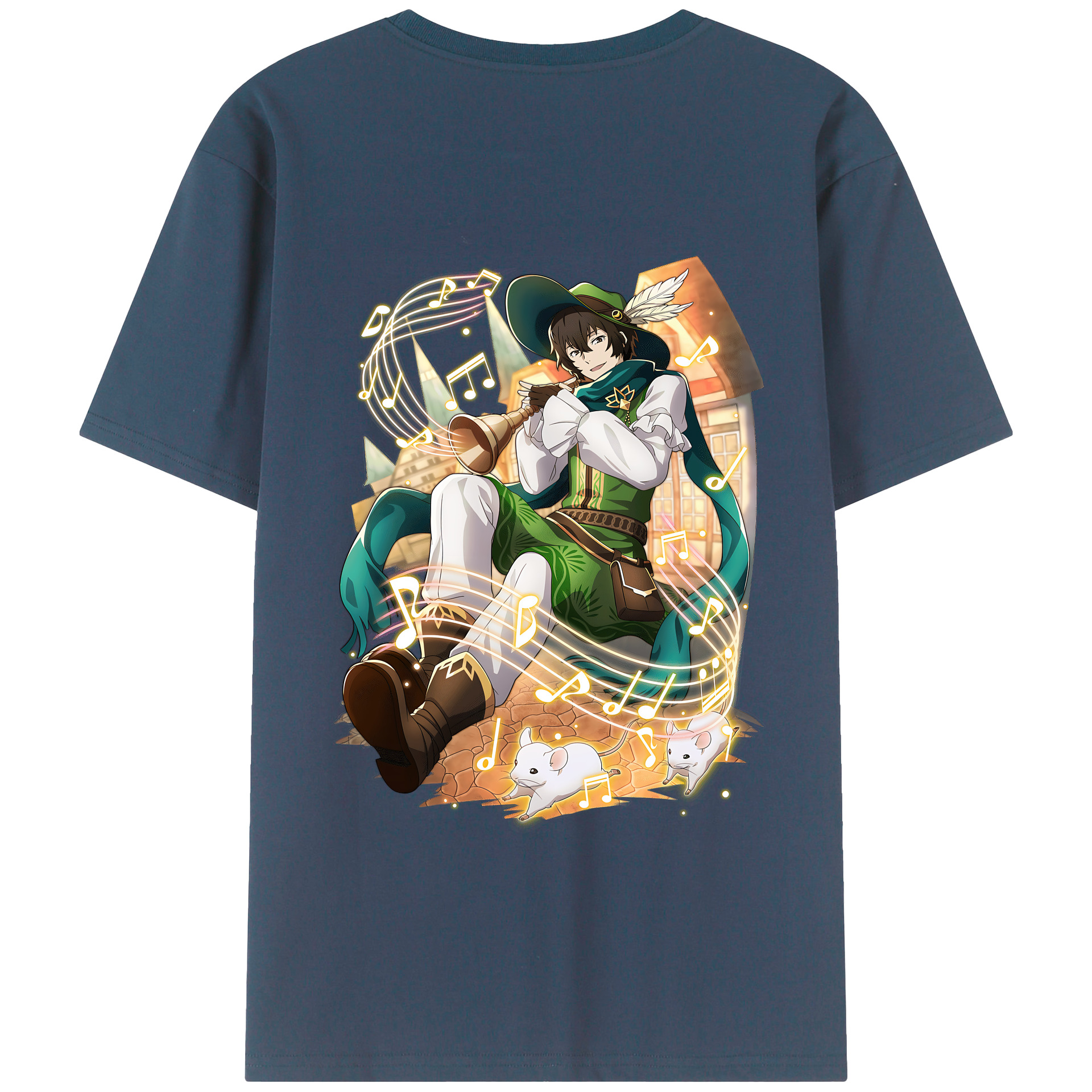 （画像用） 文豪ストレイドッグス Bungo Stray Dogs 綿100％ メンズ半袖Tシャツ（バックプリント） 通気性