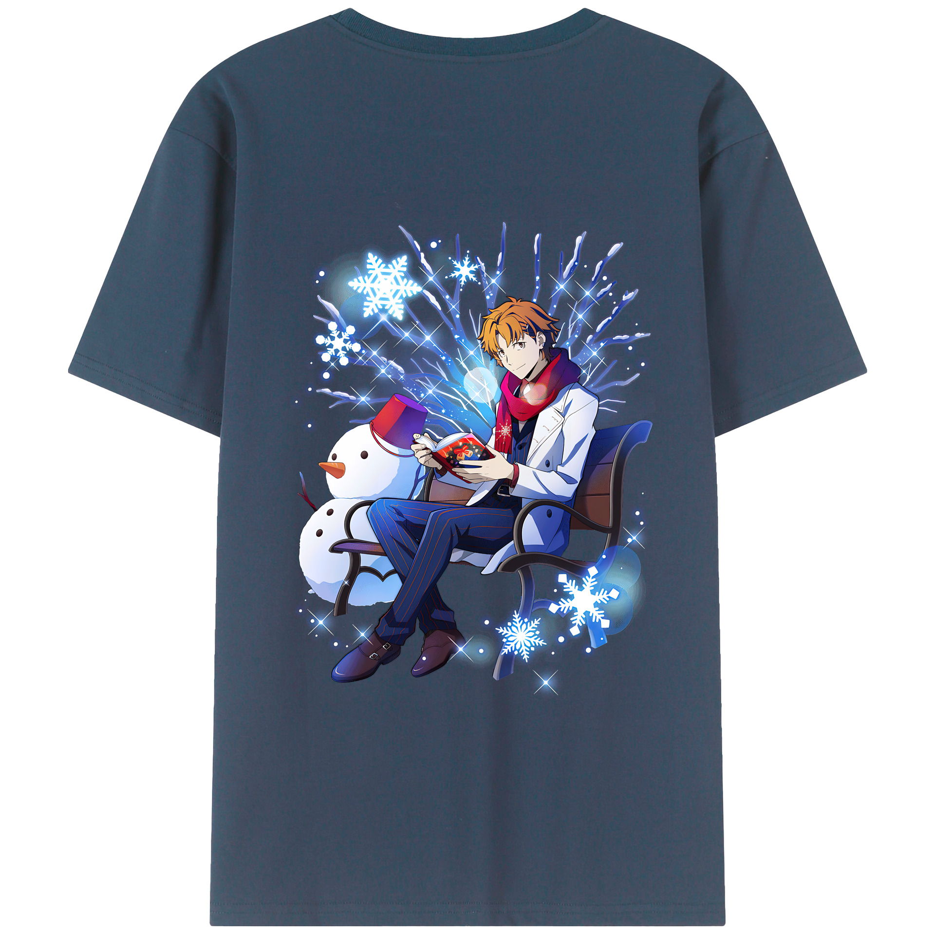 （画像用） 文豪ストレイドッグス Bungo Stray Dogs 綿100％ メンズ半袖Tシャツ（バックプリント） 通気性
