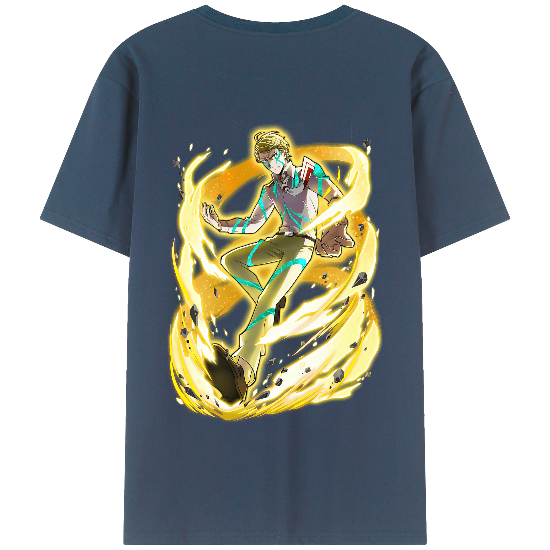 （画像用） 文豪ストレイドッグス Bungo Stray Dogs 綿100％ メンズ半袖Tシャツ（バックプリント） 通気性