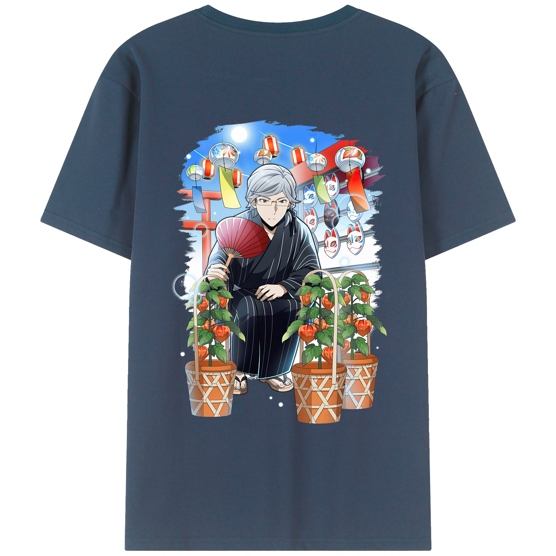 （画像用） 文豪ストレイドッグス Bungo Stray Dogs 綿100％ メンズ半袖Tシャツ（バックプリント） 通気性