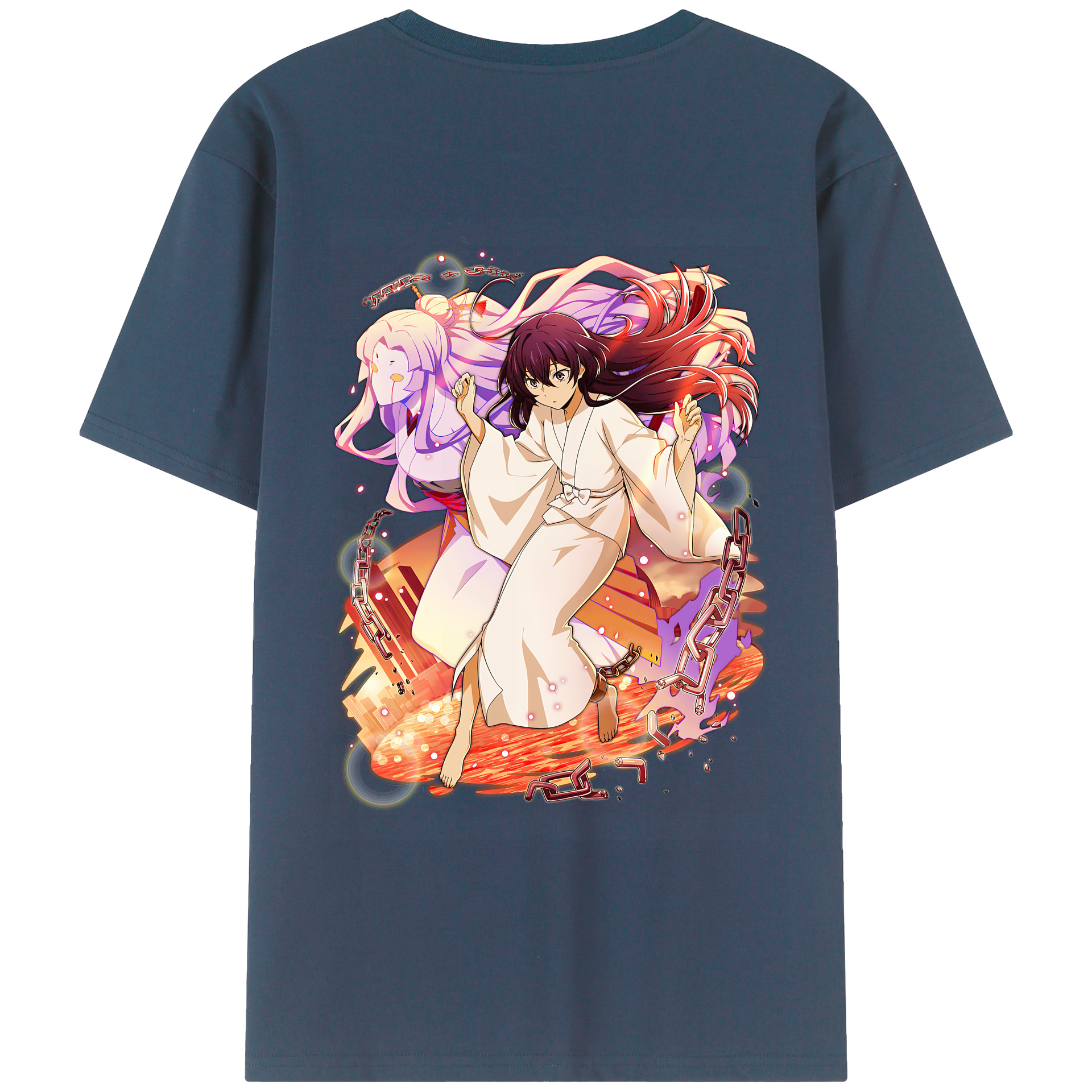 （画像用） 文豪ストレイドッグス Bungo Stray Dogs 綿100％ メンズ半袖Tシャツ（バックプリント） 通気性