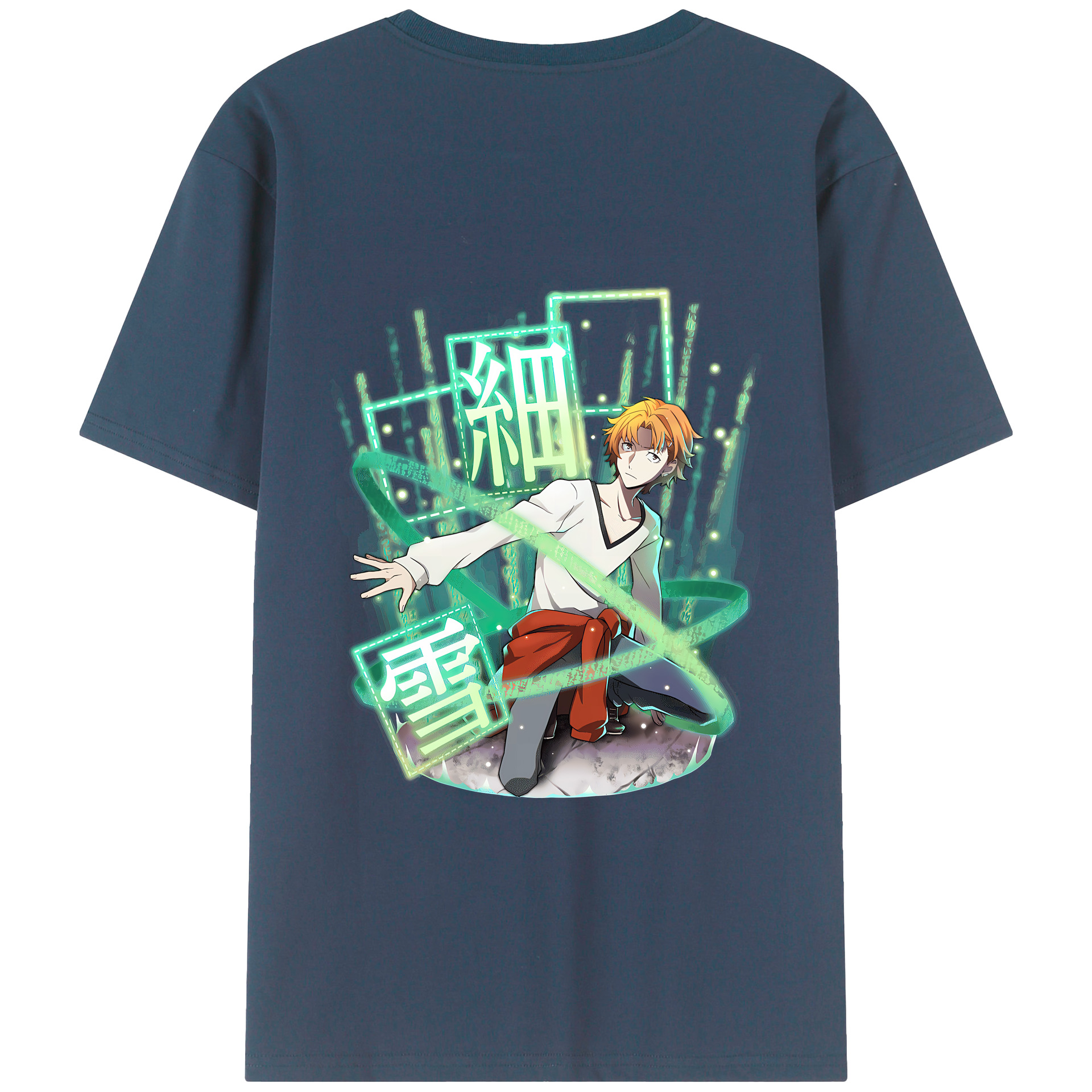 （画像用） 文豪ストレイドッグス Bungo Stray Dogs 綿100％ メンズ半袖Tシャツ（バックプリント） 通気性