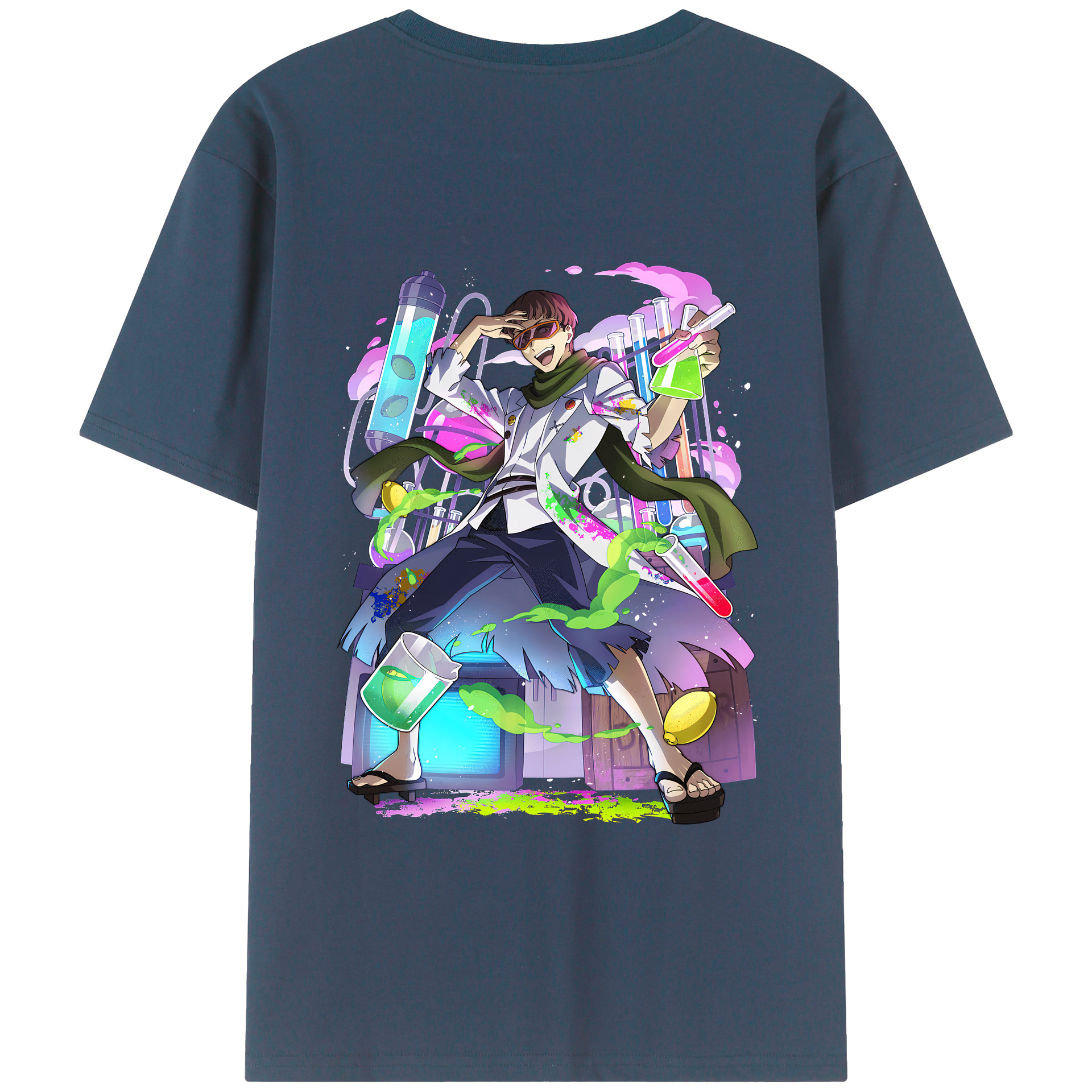 （画像用） 文豪ストレイドッグス Bungo Stray Dogs 綿100％ メンズ半袖Tシャツ（バックプリント） 通気性