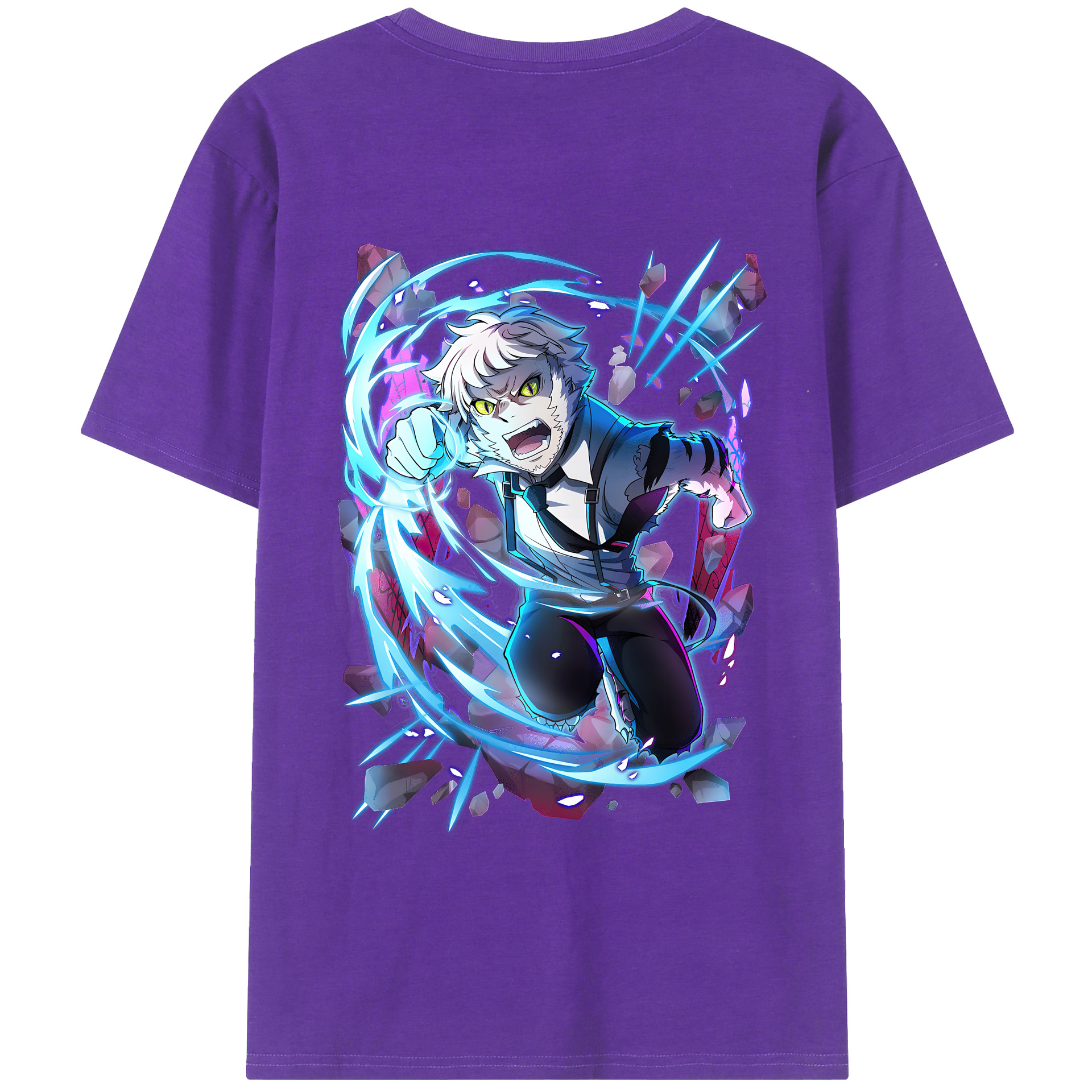 （画像用） 文豪ストレイドッグス Bungo Stray Dogs 綿100％ メンズ半袖Tシャツ（バックプリント） 通気性