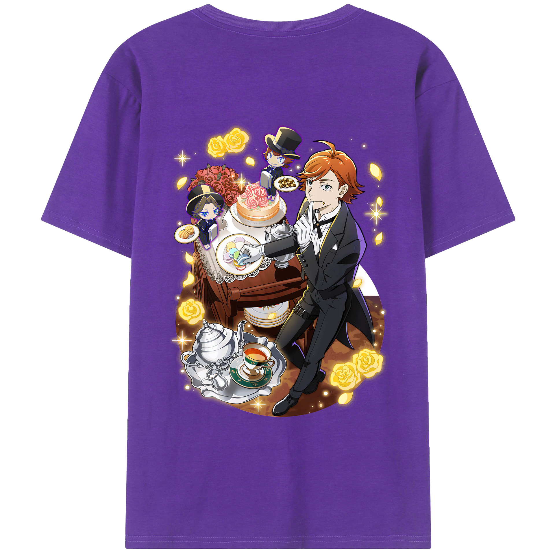 （画像用） 文豪ストレイドッグス Bungo Stray Dogs 綿100％ メンズ半袖Tシャツ（バックプリント） 通気性
