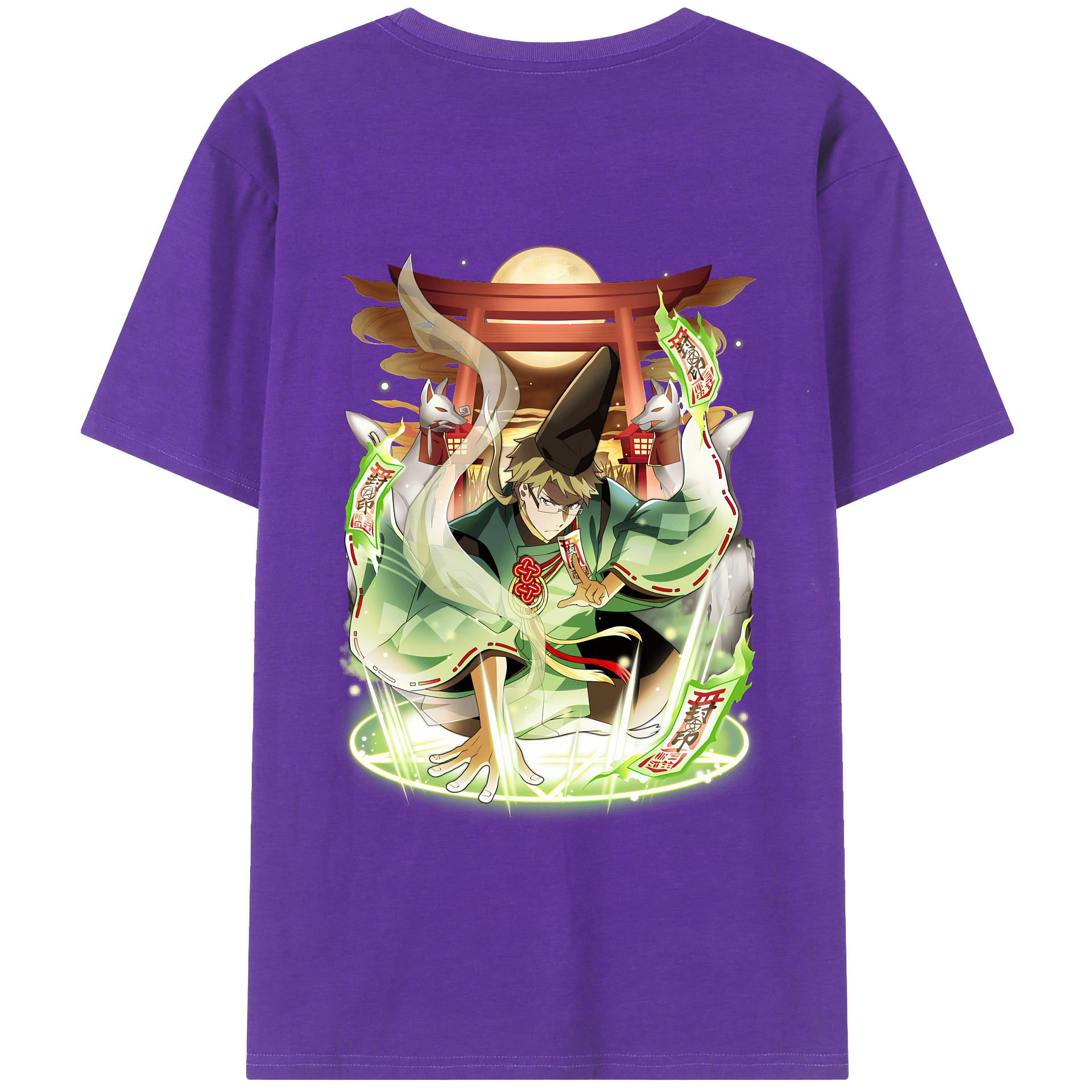 （画像用） 文豪ストレイドッグス Bungo Stray Dogs 綿100％ メンズ半袖Tシャツ（バックプリント） 通気性
