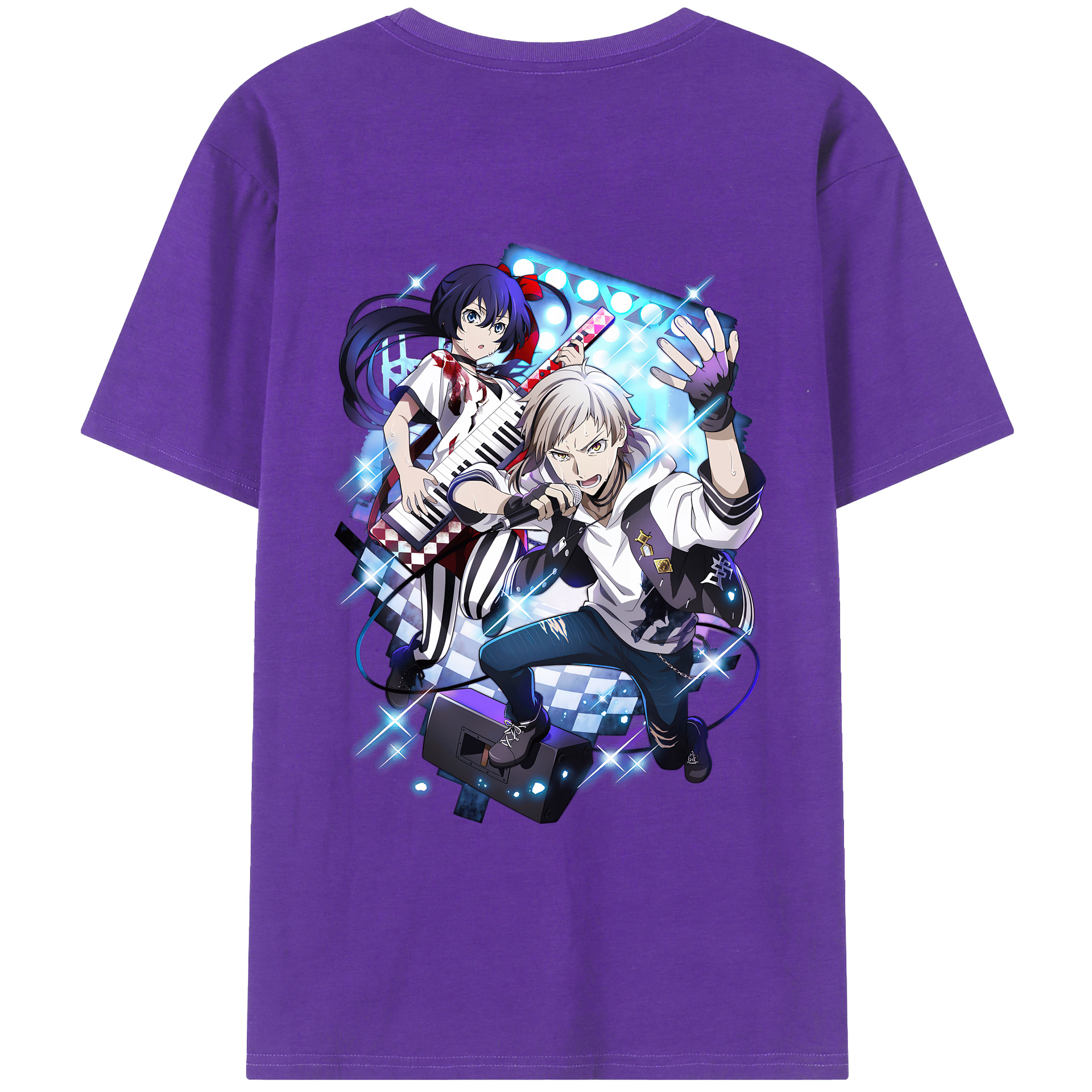 （画像用） 文豪ストレイドッグス Bungo Stray Dogs 綿100％ メンズ半袖Tシャツ（バックプリント） 通気性