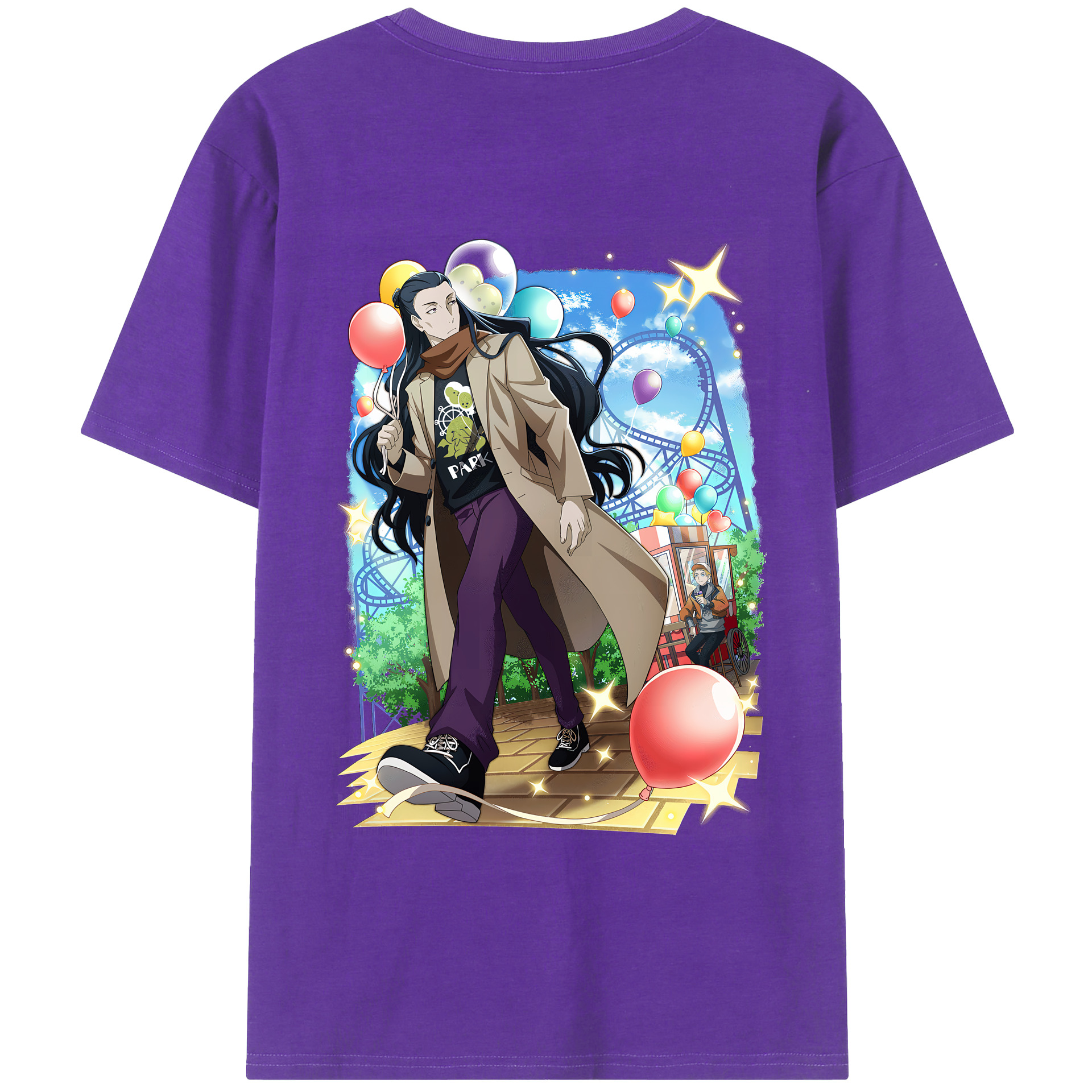 （画像用） 文豪ストレイドッグス Bungo Stray Dogs 綿100％ メンズ半袖Tシャツ（バックプリント） 通気性