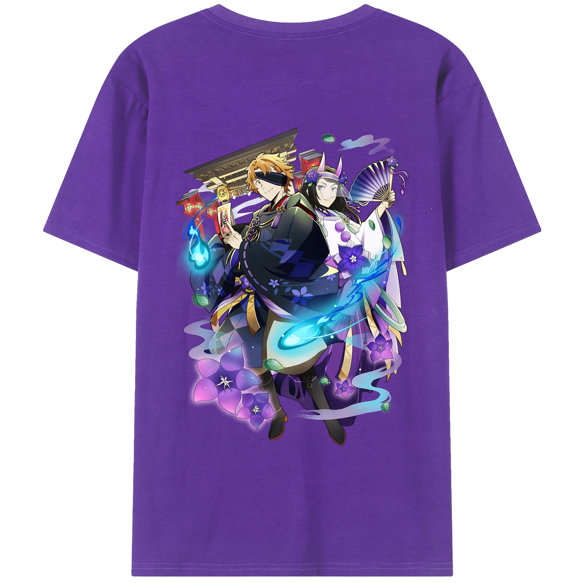 （画像用） 文豪ストレイドッグス Bungo Stray Dogs 綿100％ メンズ半袖Tシャツ（バックプリント） 通気性