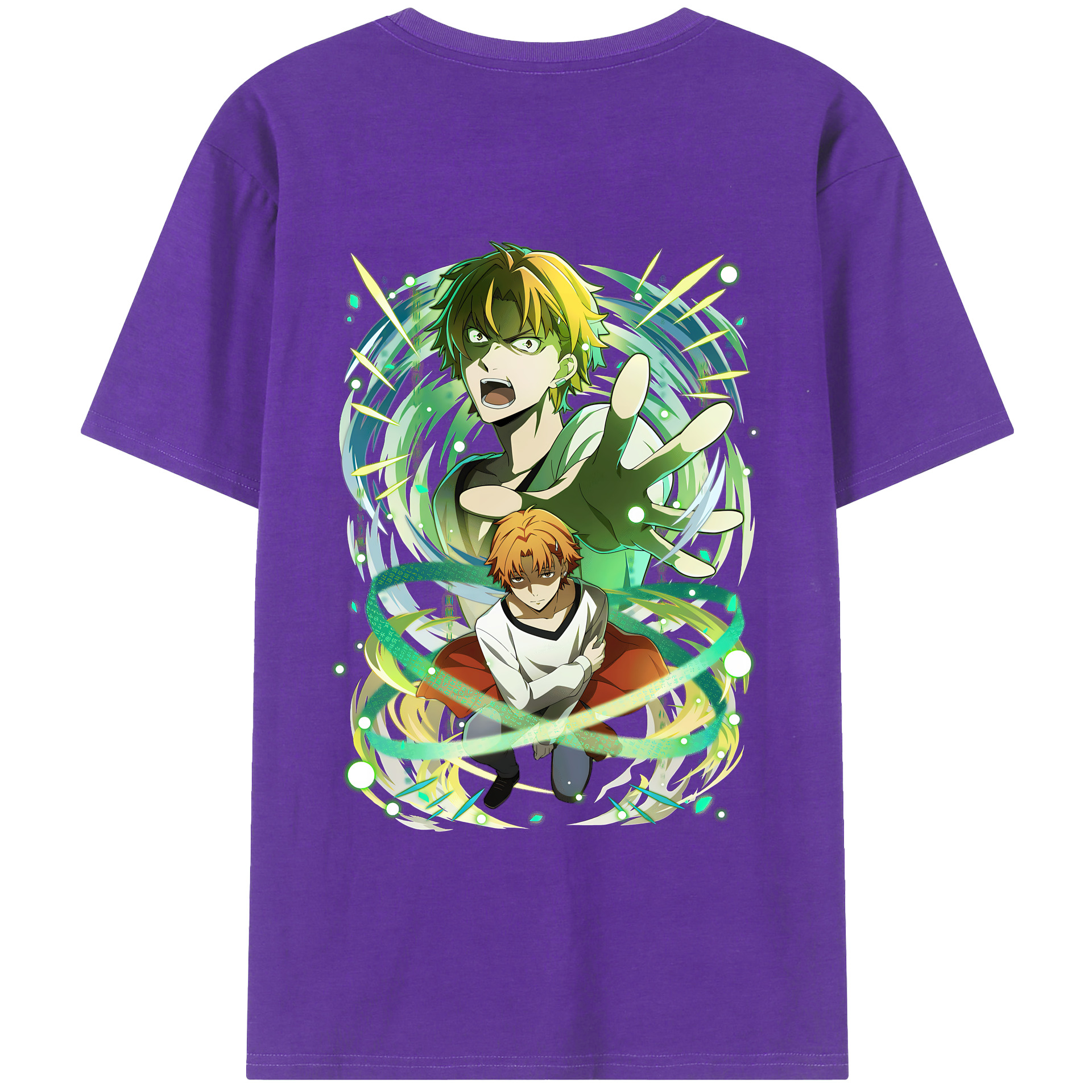 （画像用） 文豪ストレイドッグス Bungo Stray Dogs 綿100％ メンズ半袖Tシャツ（バックプリント） 通気性
