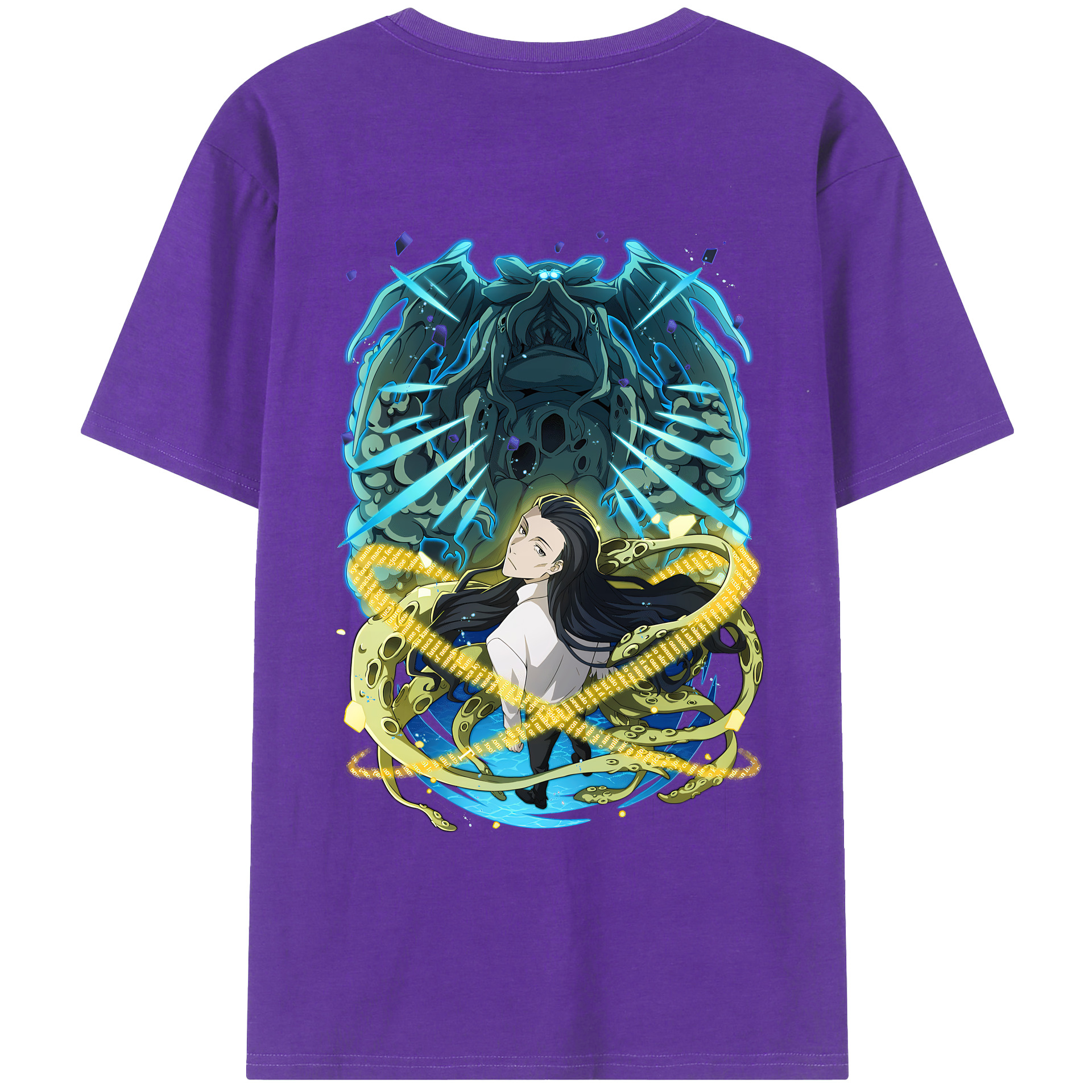 （画像用） 文豪ストレイドッグス Bungo Stray Dogs 綿100％ メンズ半袖Tシャツ（バックプリント） 通気性