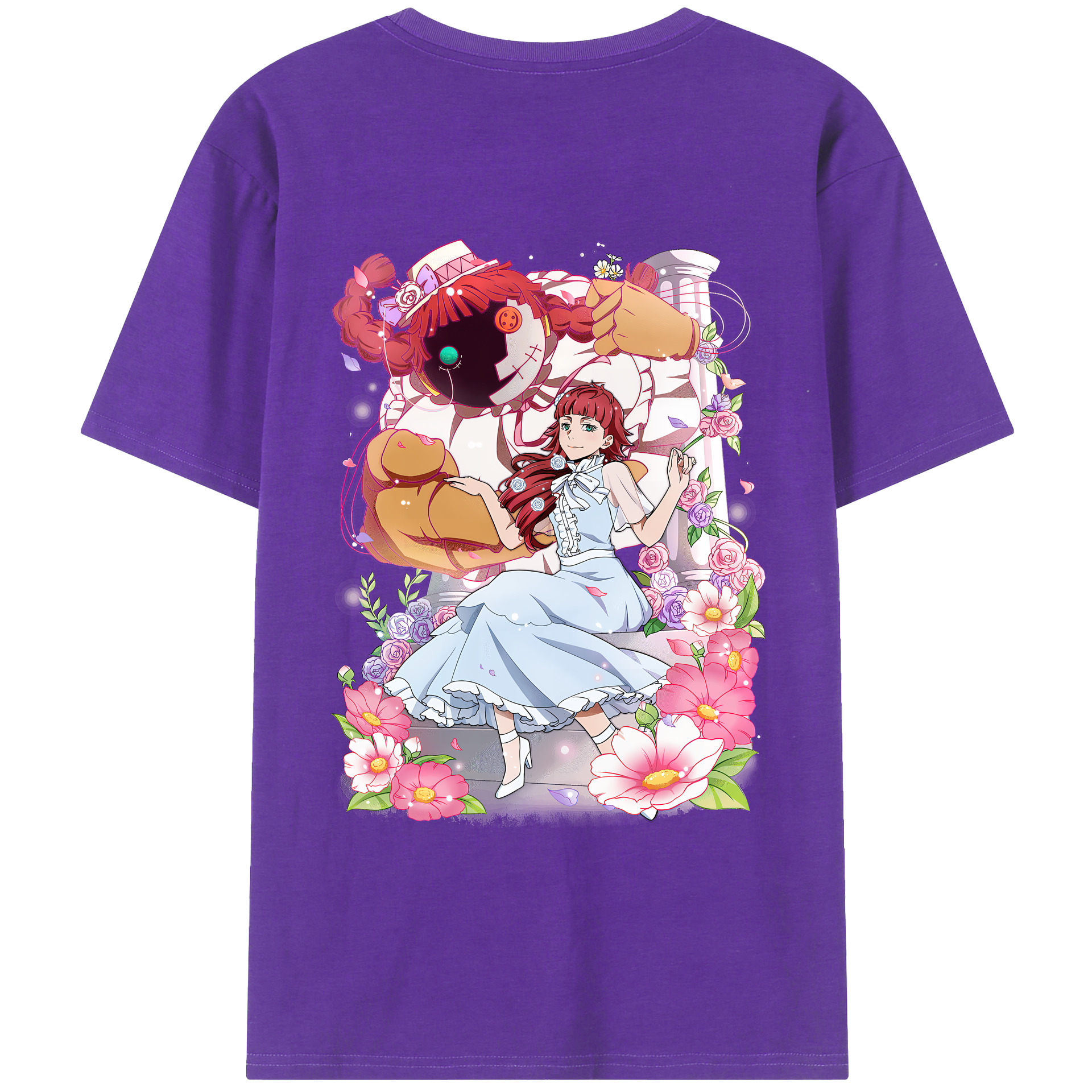 （画像用） 文豪ストレイドッグス Bungo Stray Dogs 綿100％ メンズ半袖Tシャツ（バックプリント） 通気性