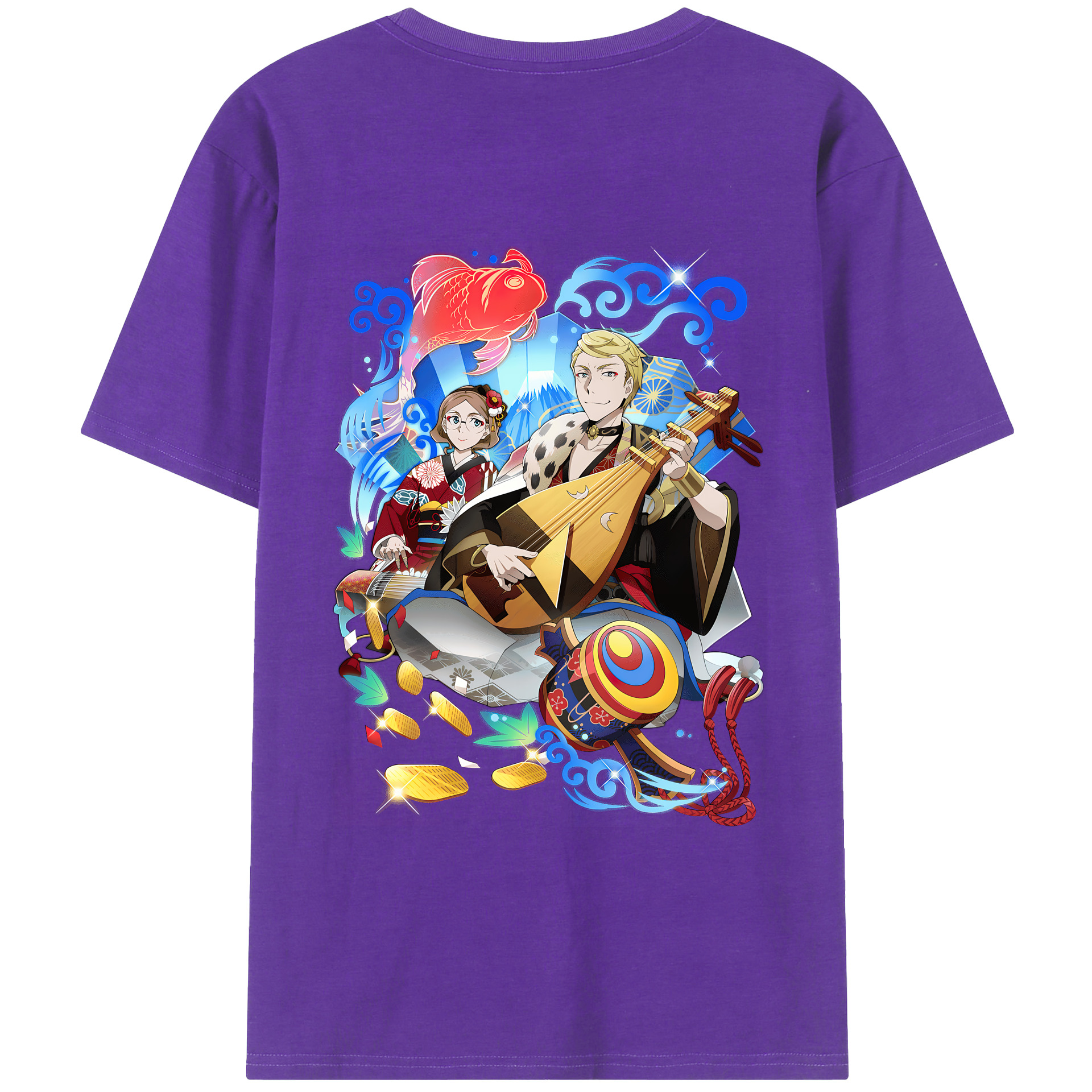 （画像用） 文豪ストレイドッグス Bungo Stray Dogs 綿100％ メンズ半袖Tシャツ（バックプリント） 通気性