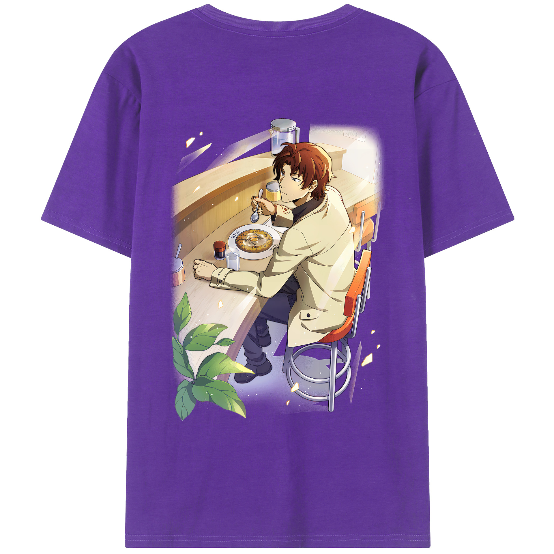 （画像用） 文豪ストレイドッグス Bungo Stray Dogs 綿100％ メンズ半袖Tシャツ（バックプリント） 通気性