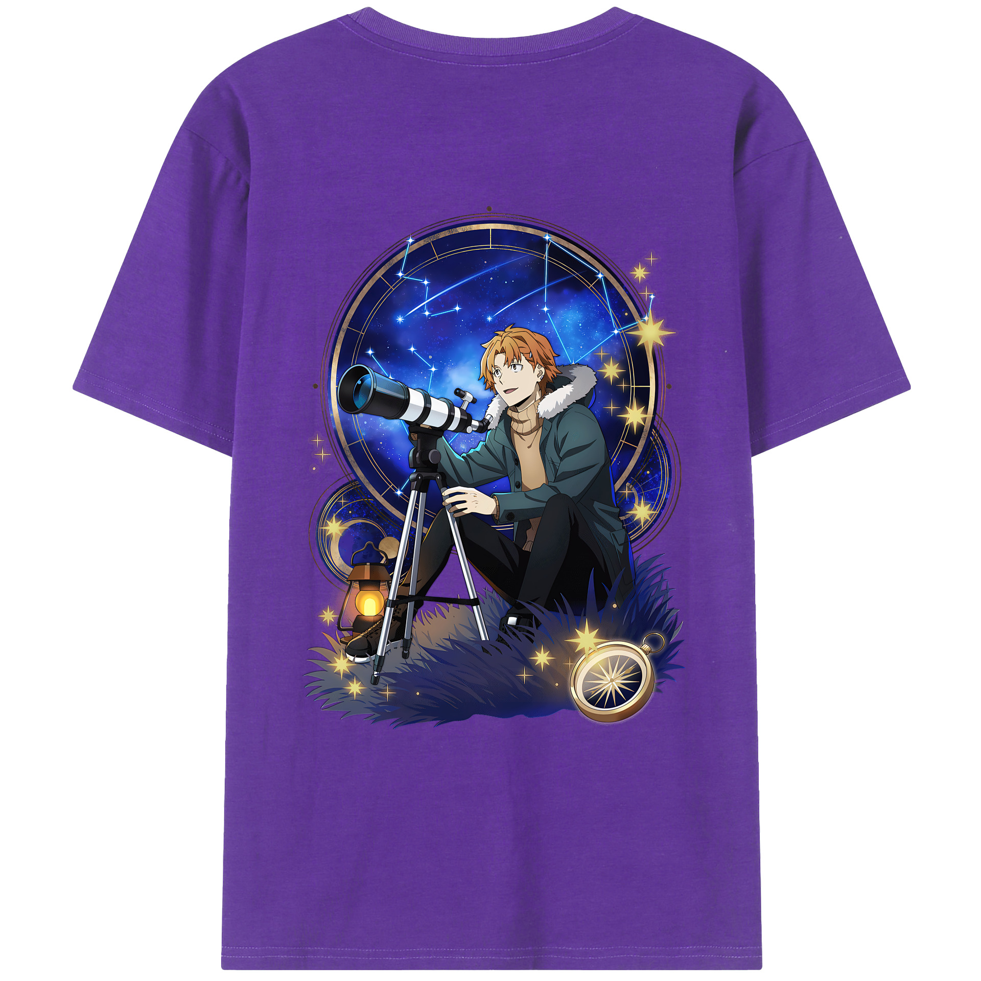 （画像用） 文豪ストレイドッグス Bungo Stray Dogs 綿100％ メンズ半袖Tシャツ（バックプリント） 通気性