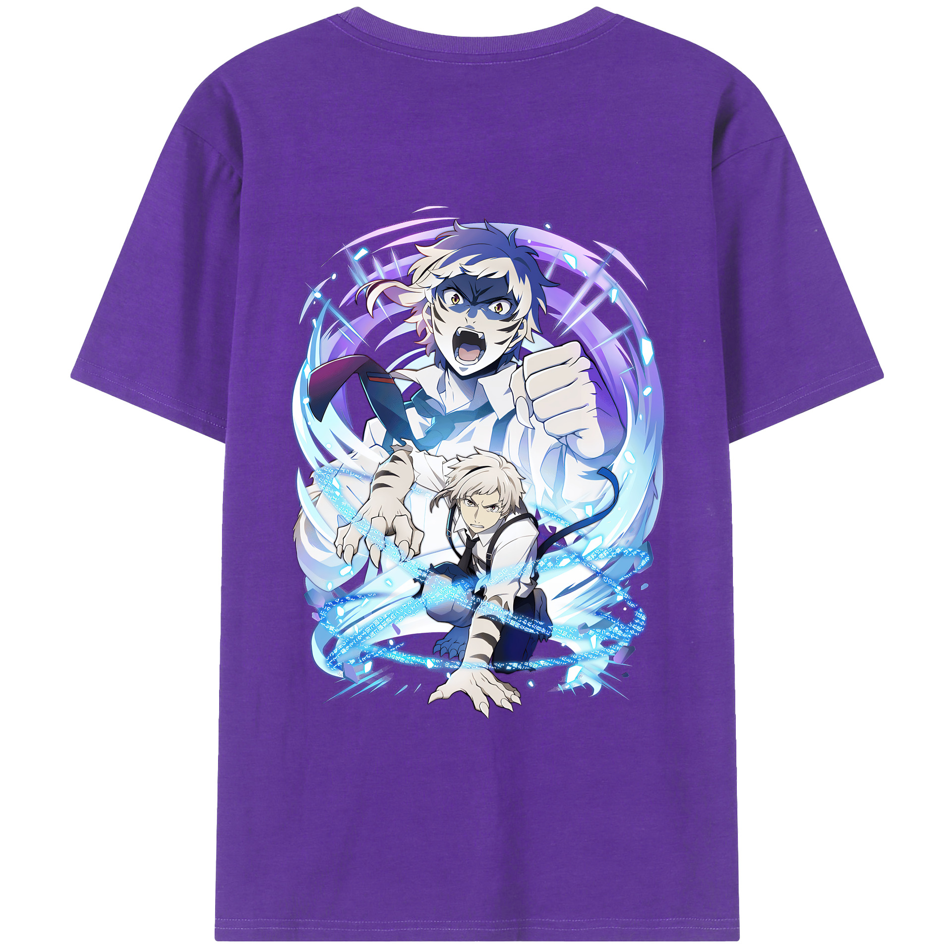 （画像用） 文豪ストレイドッグス Bungo Stray Dogs 綿100％ メンズ半袖Tシャツ（バックプリント） 通気性