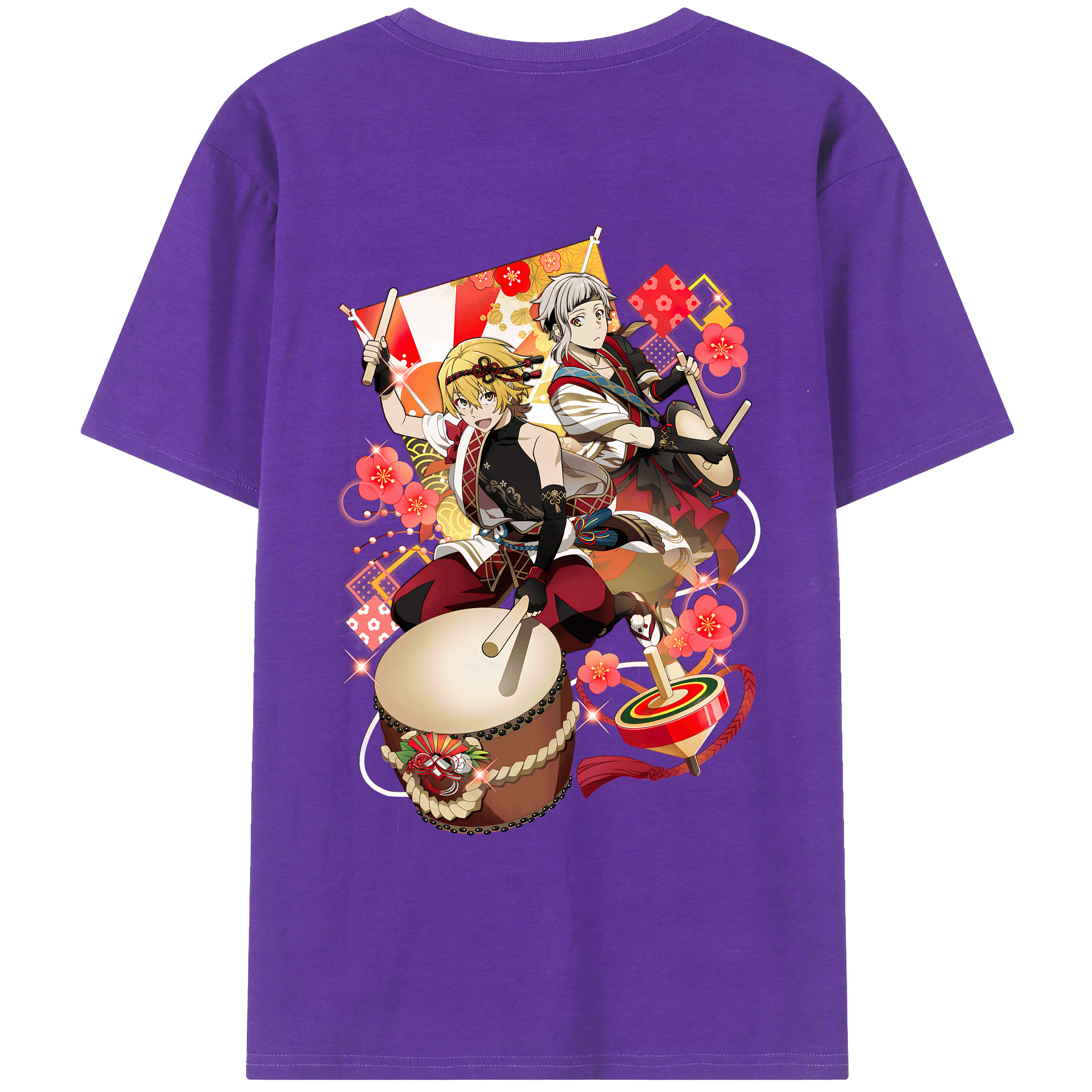 （画像用） 文豪ストレイドッグス Bungo Stray Dogs 綿100％ メンズ半袖Tシャツ（バックプリント） 通気性