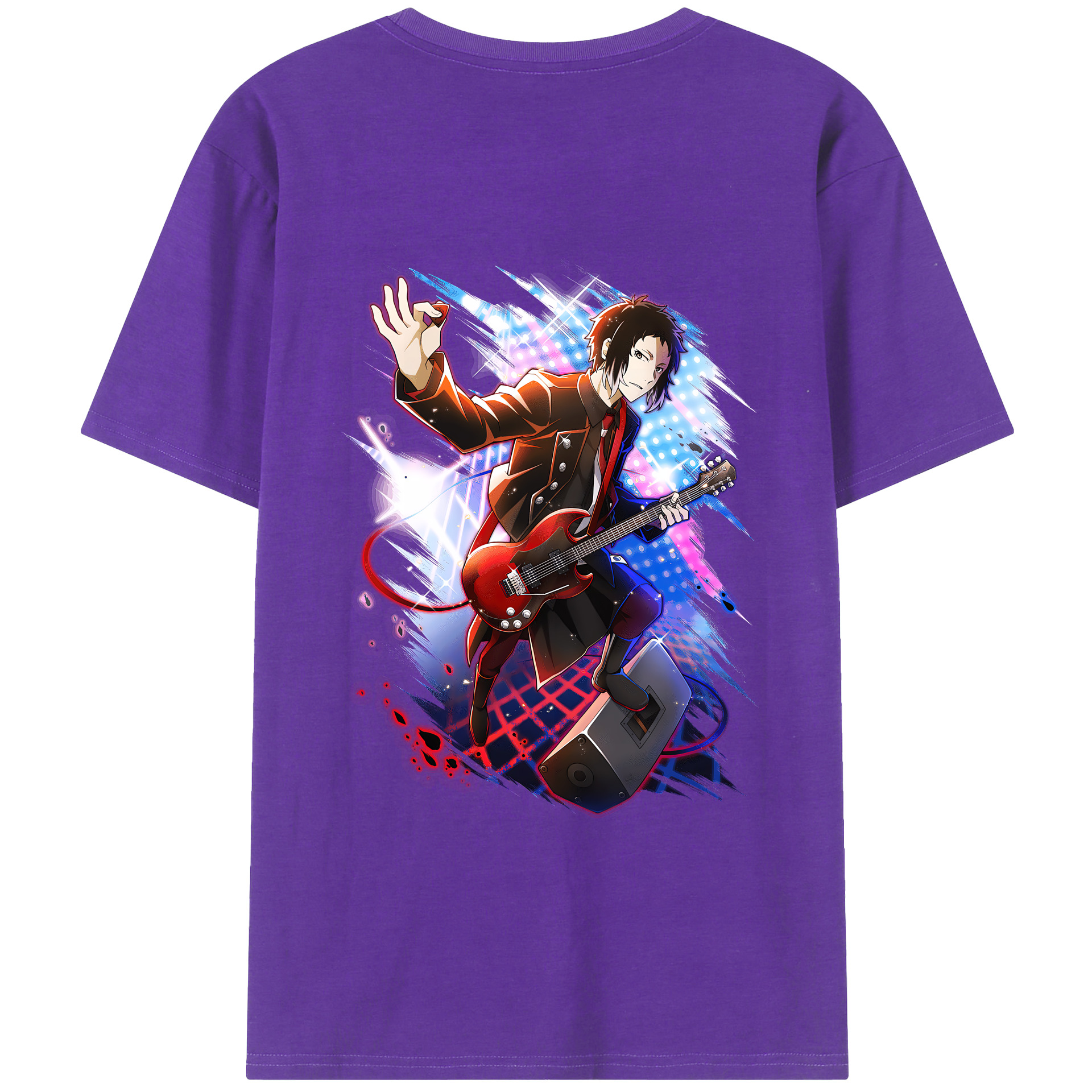 （画像用） 文豪ストレイドッグス Bungo Stray Dogs 綿100％ メンズ半袖Tシャツ（バックプリント） 通気性