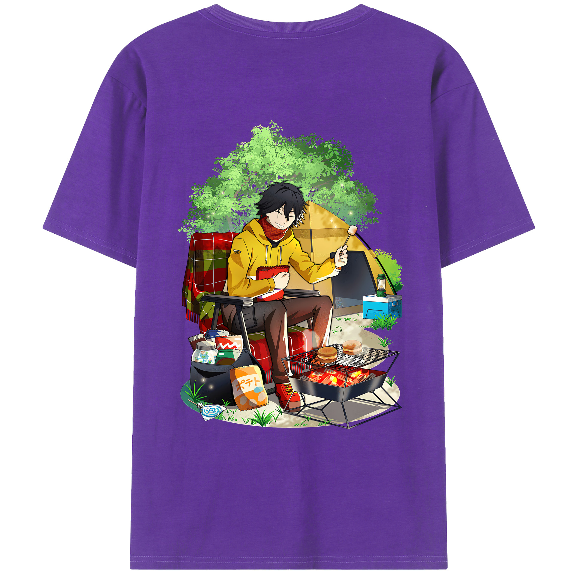 （画像用） 文豪ストレイドッグス Bungo Stray Dogs 綿100％ メンズ半袖Tシャツ（バックプリント） 通気性