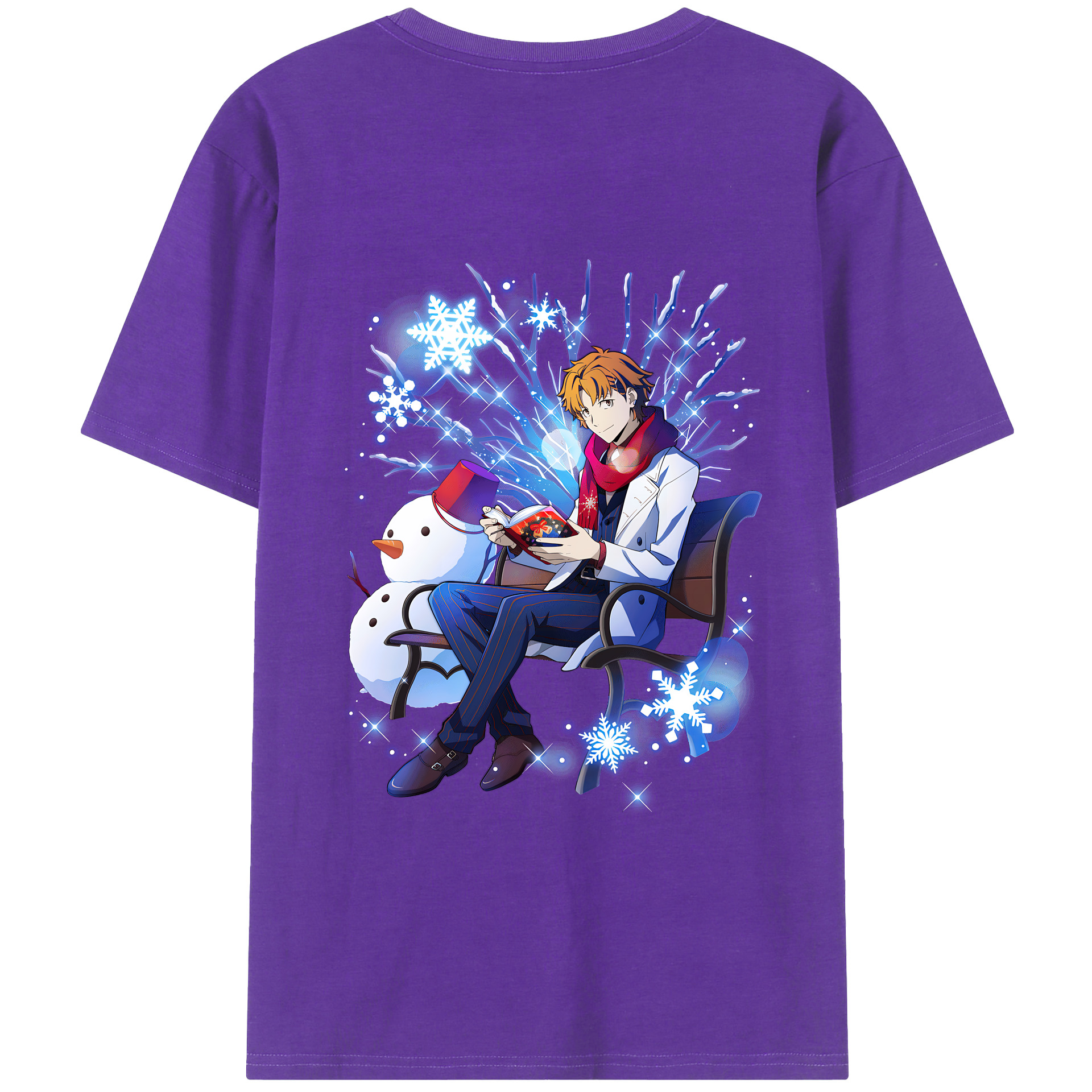 （画像用） 文豪ストレイドッグス Bungo Stray Dogs 綿100％ メンズ半袖Tシャツ（バックプリント） 通気性