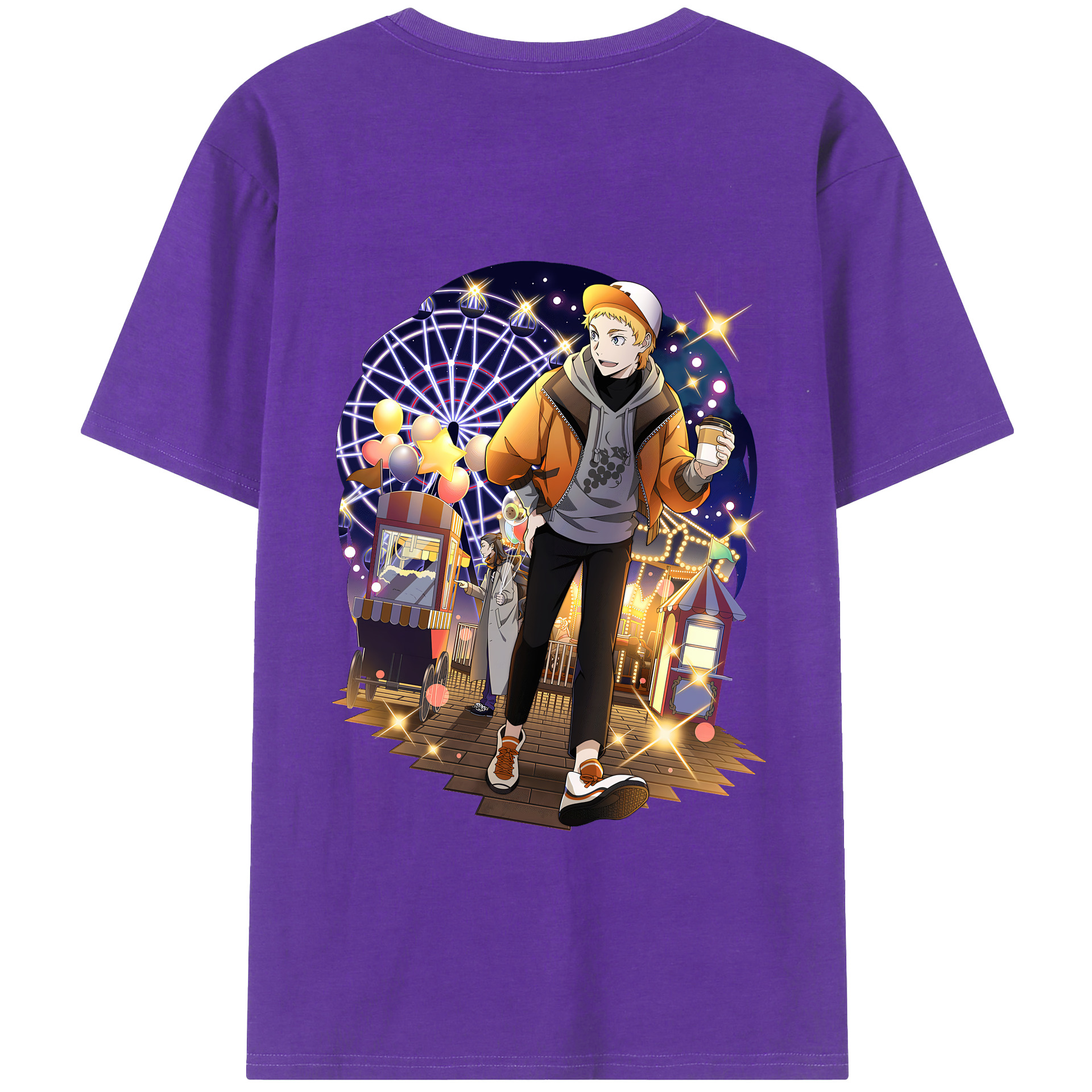 文豪ストレイドッグス Bungo Stray Dogs 綿100％ メンズ半袖Tシャツ（バックプリント） 通気性