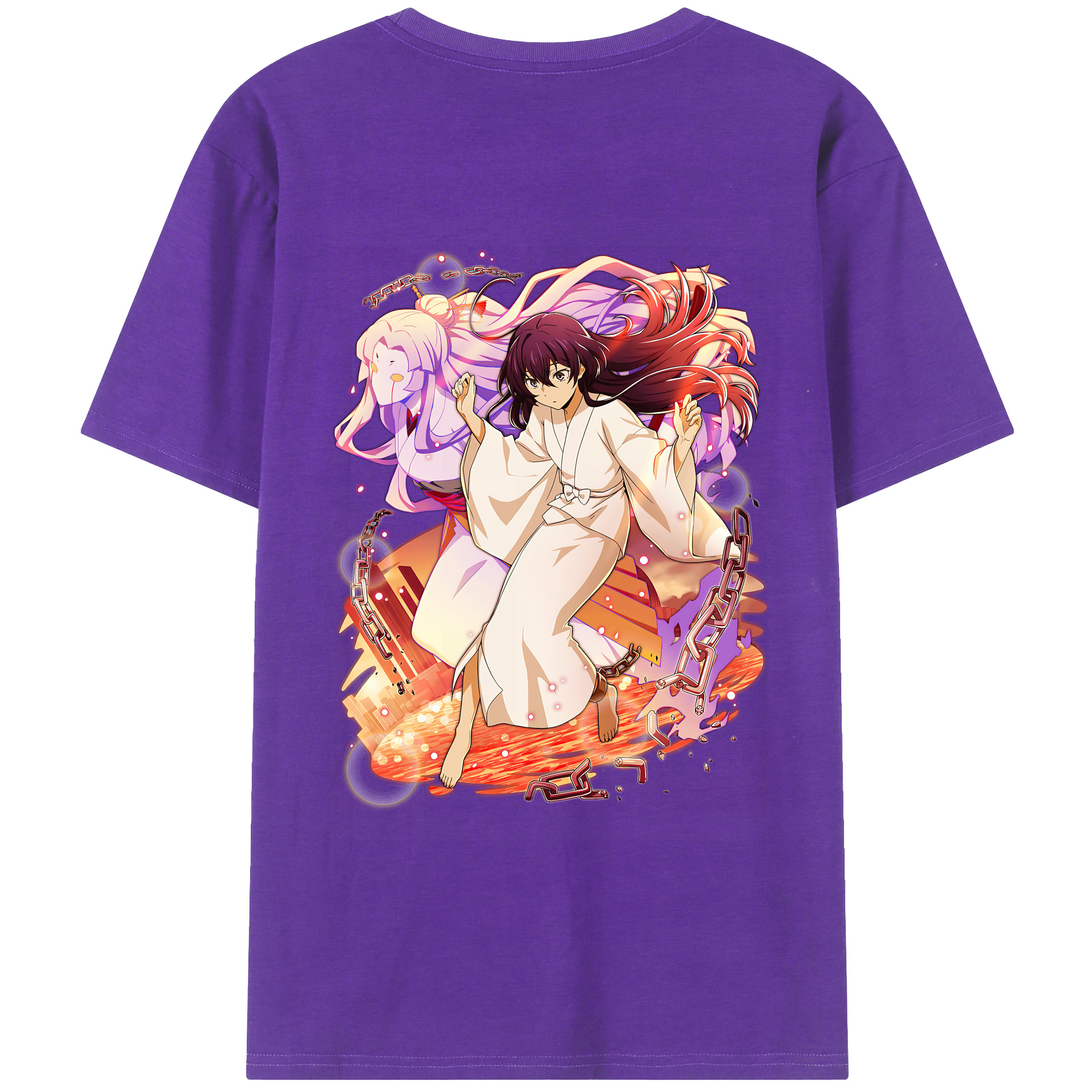 （画像用） 文豪ストレイドッグス Bungo Stray Dogs 綿100％ メンズ半袖Tシャツ（バックプリント） 通気性