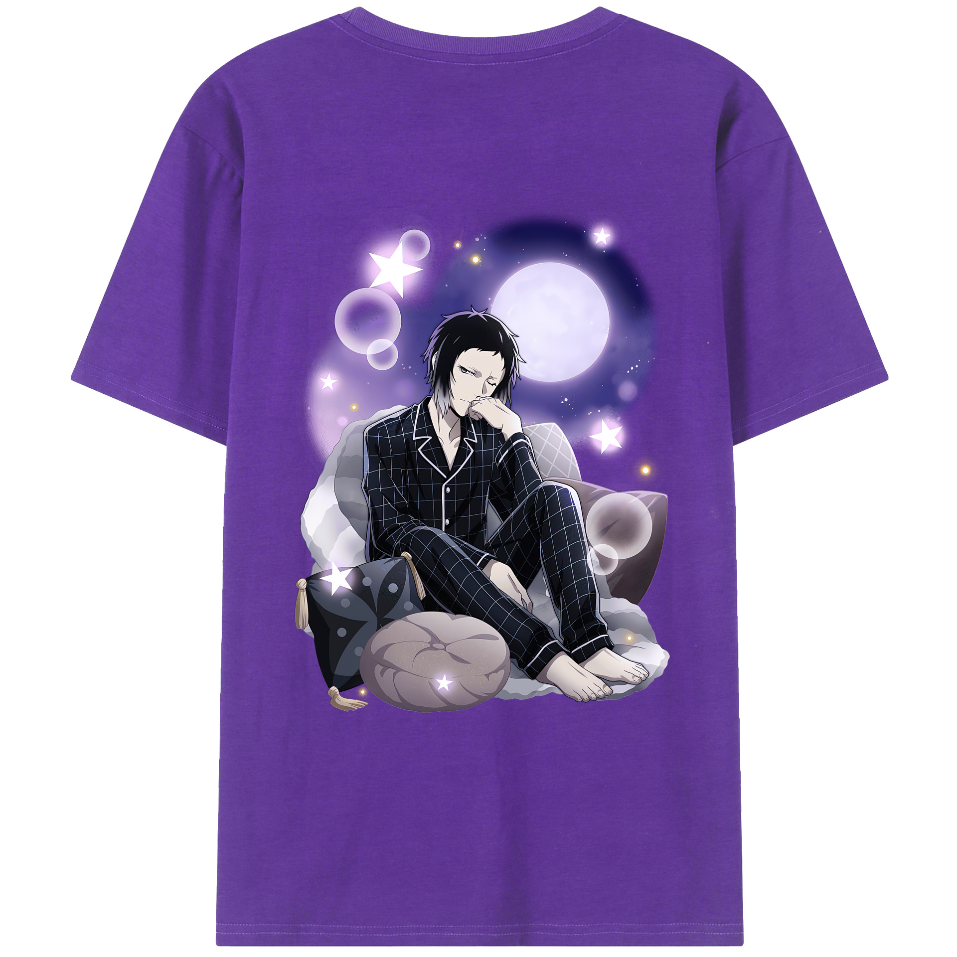 （画像用） 文豪ストレイドッグス Bungo Stray Dogs 綿100％ メンズ半袖Tシャツ（バックプリント） 通気性