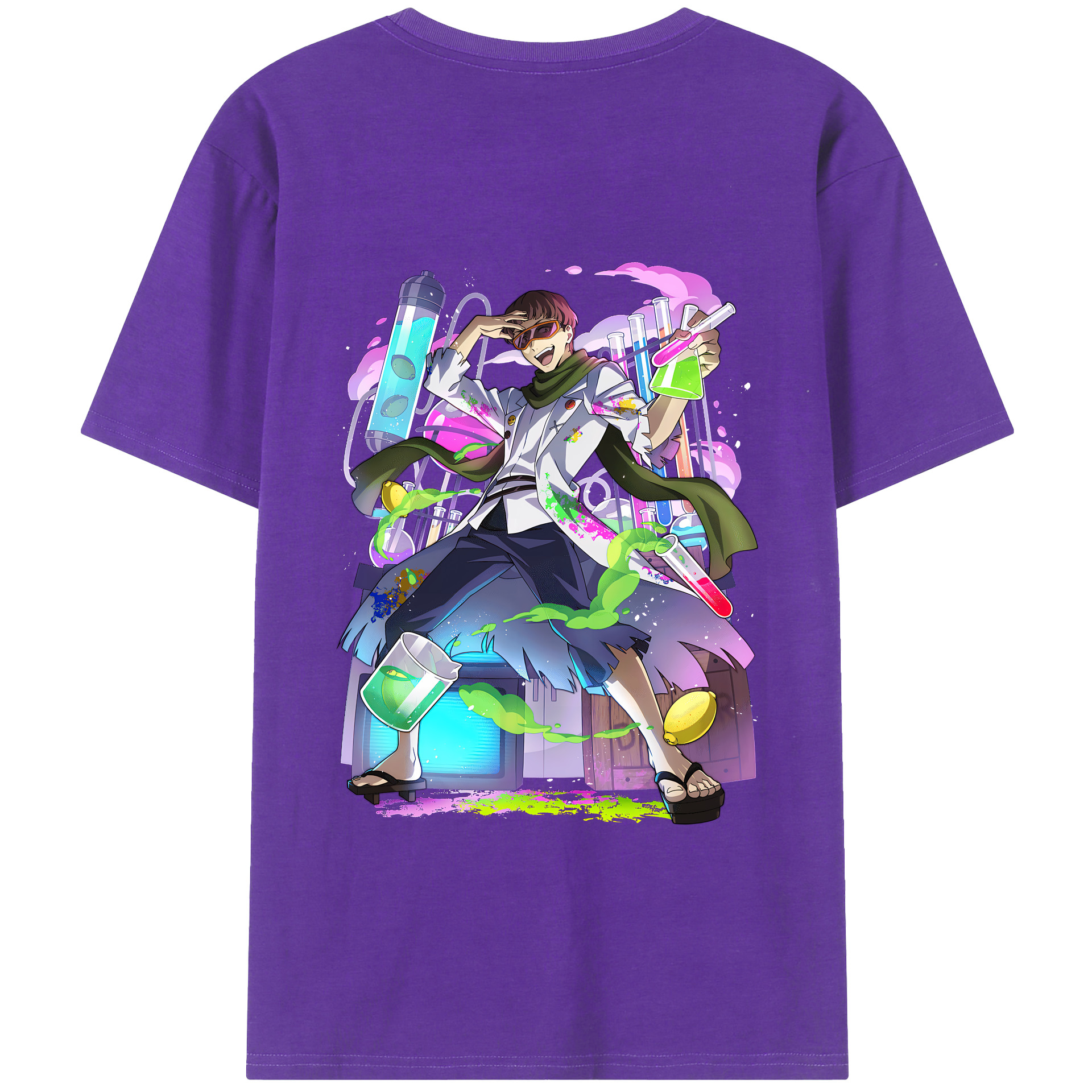 （画像用） 文豪ストレイドッグス Bungo Stray Dogs 綿100％ メンズ半袖Tシャツ（バックプリント） 通気性
