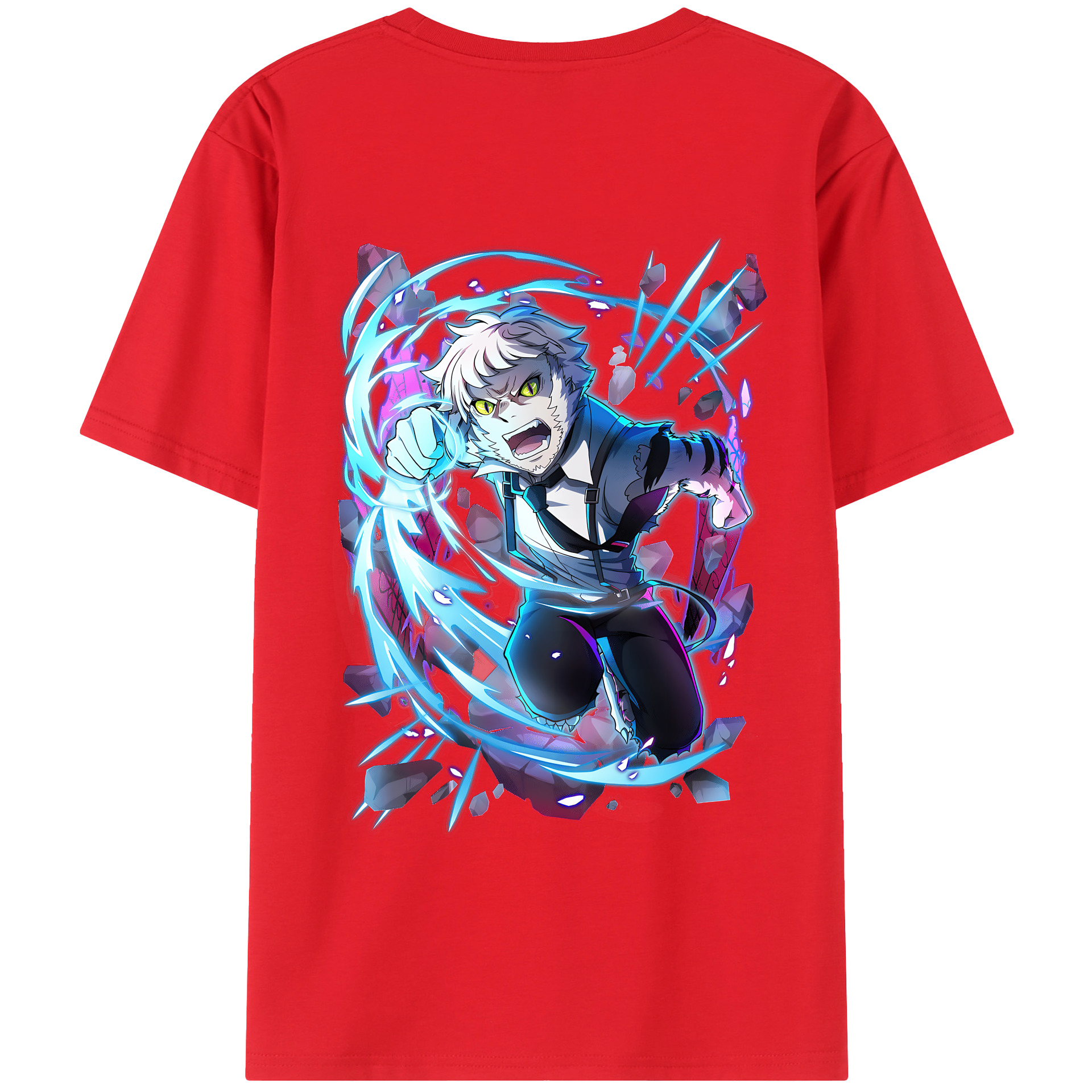 （画像用） 文豪ストレイドッグス Bungo Stray Dogs 綿100％ メンズ半袖Tシャツ（バックプリント） 通気性