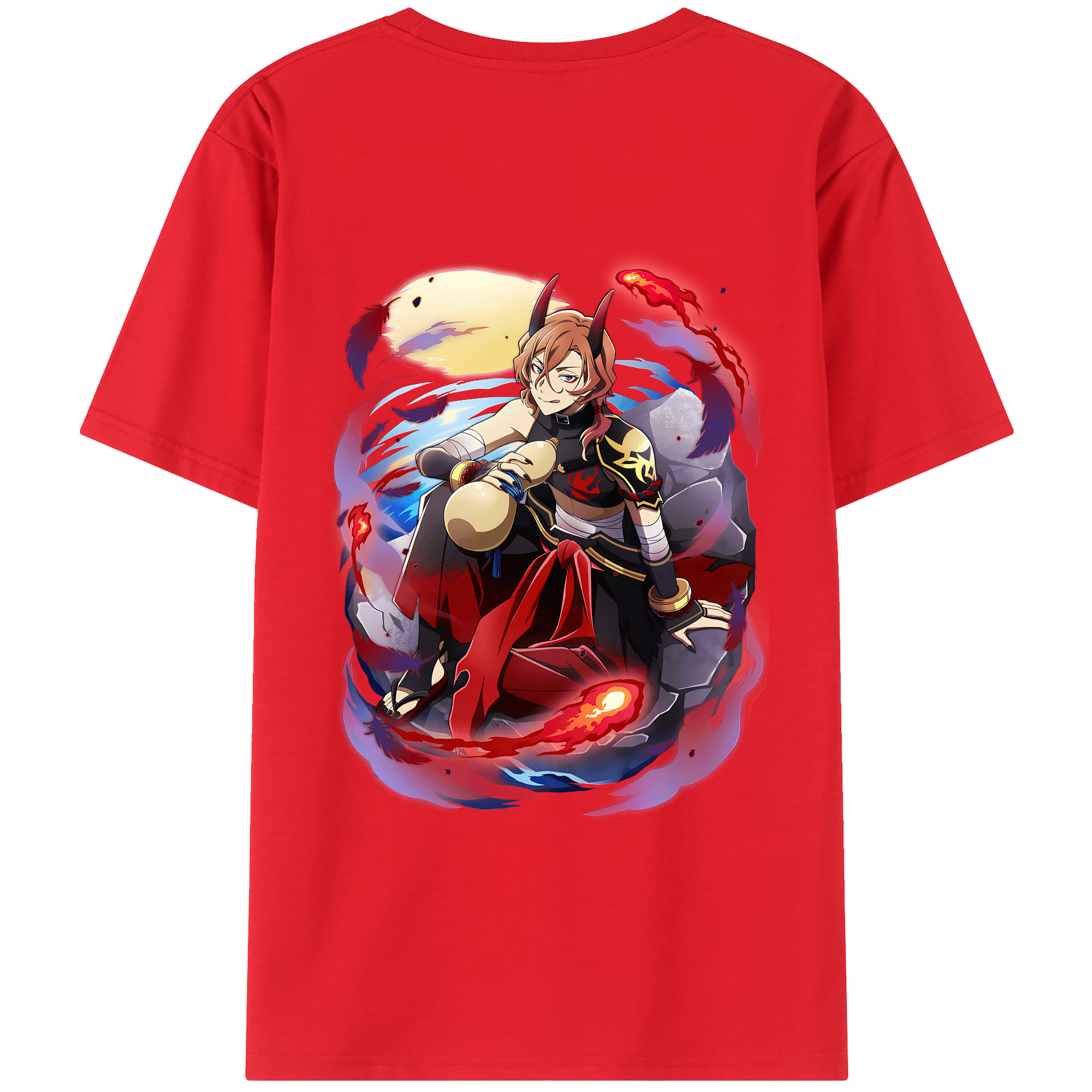 （画像用） 文豪ストレイドッグス Bungo Stray Dogs 綿100％ メンズ半袖Tシャツ（バックプリント） 通気性