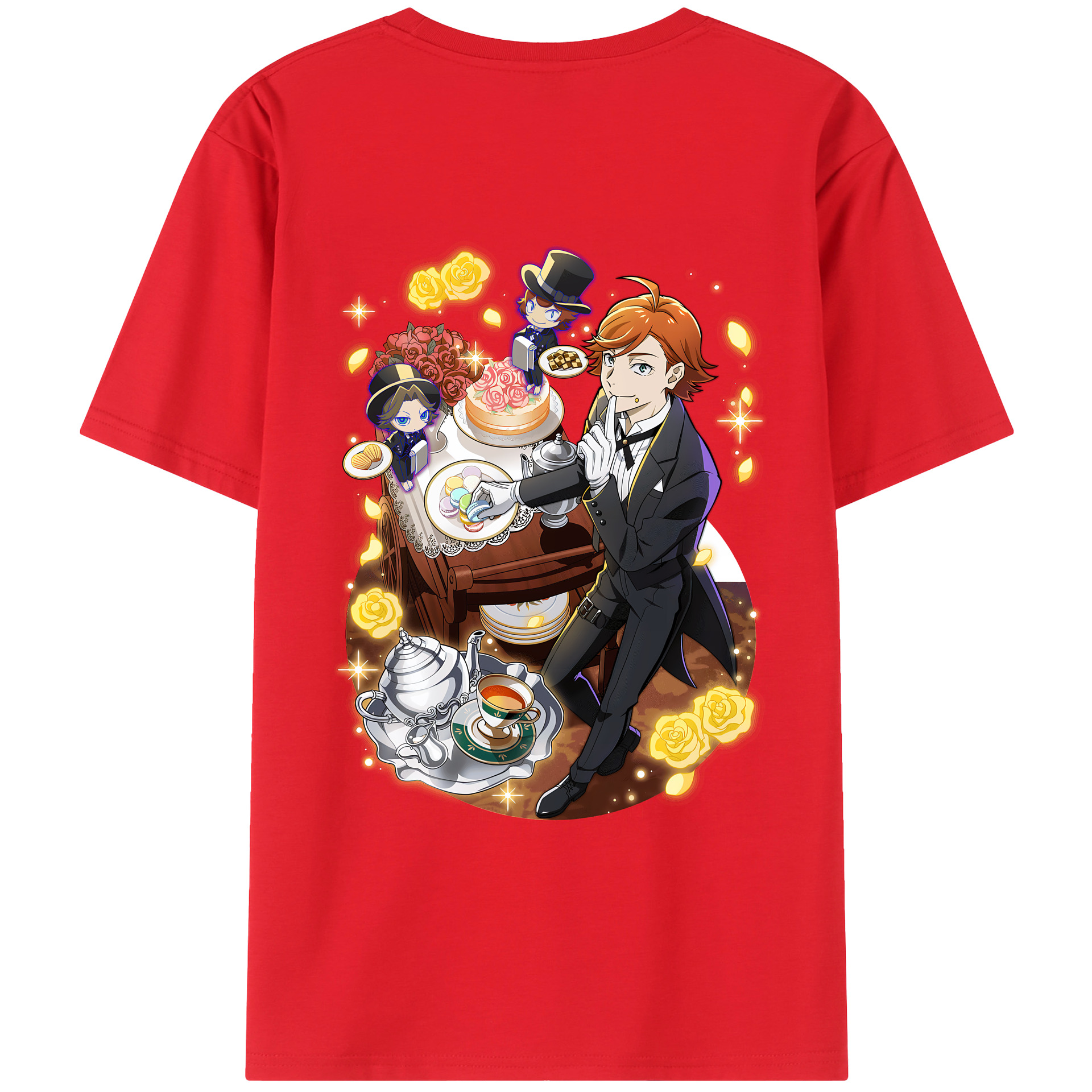 （画像用） 文豪ストレイドッグス Bungo Stray Dogs 綿100％ メンズ半袖Tシャツ（バックプリント） 通気性