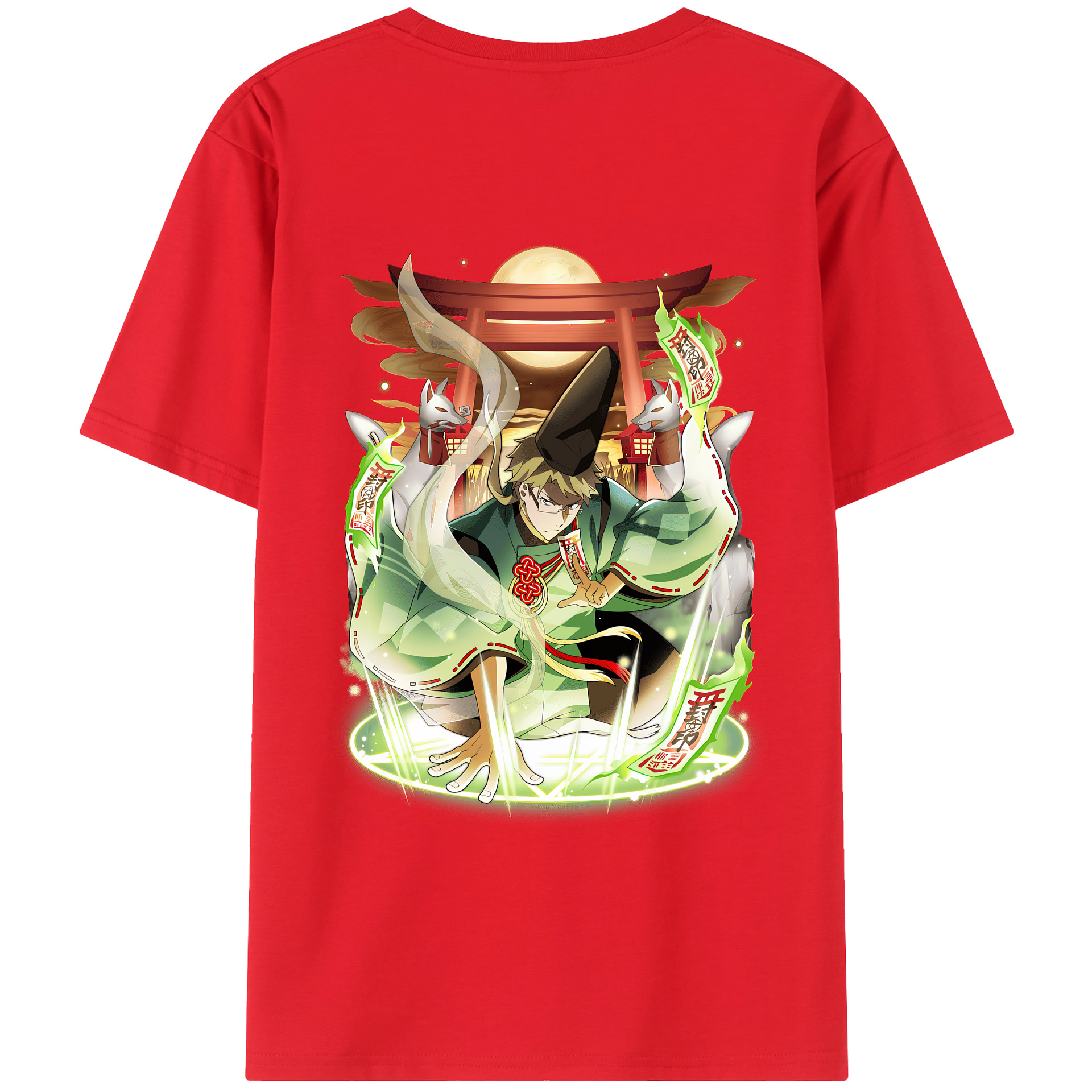 （画像用） 文豪ストレイドッグス Bungo Stray Dogs 綿100％ メンズ半袖Tシャツ（バックプリント） 通気性