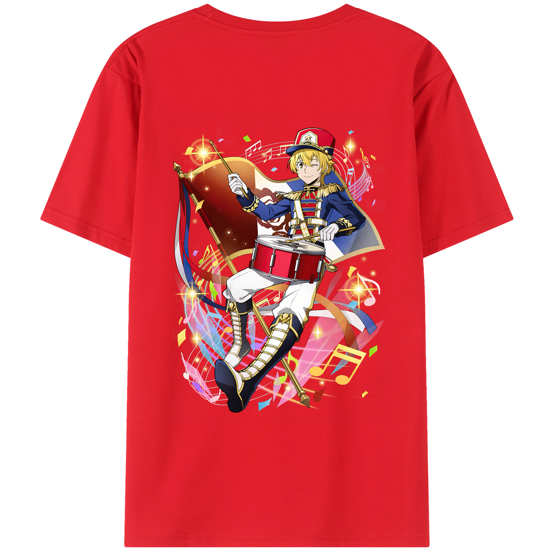 （画像用） 文豪ストレイドッグス Bungo Stray Dogs 綿100％ メンズ半袖Tシャツ（バックプリント） 通気性