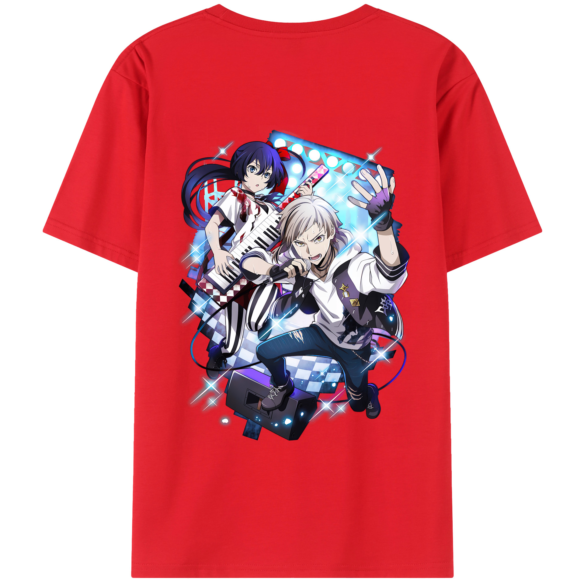 （画像用） 文豪ストレイドッグス Bungo Stray Dogs 綿100％ メンズ半袖Tシャツ（バックプリント） 通気性