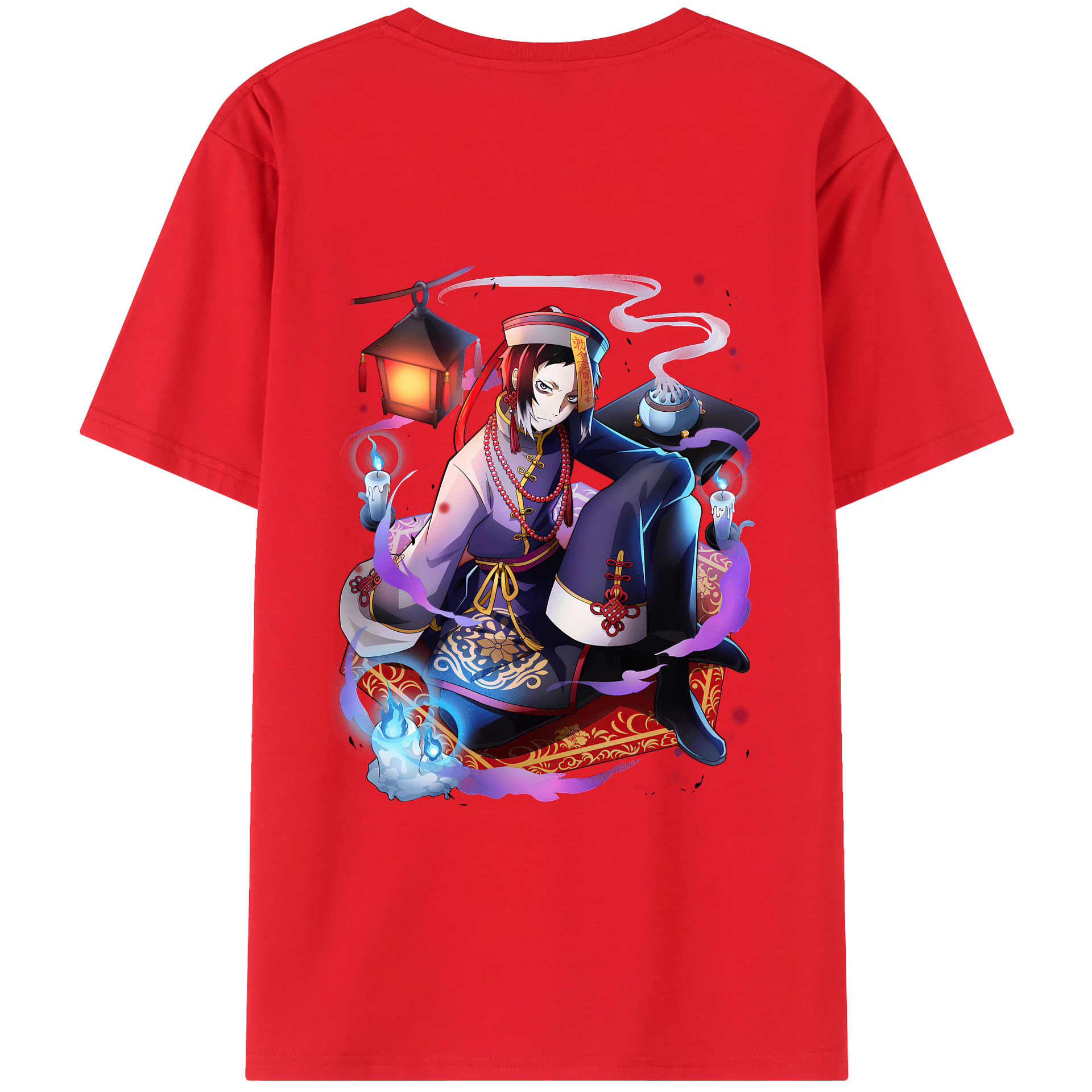 （画像用） 文豪ストレイドッグス Bungo Stray Dogs 綿100％ メンズ半袖Tシャツ（バックプリント） 通気性