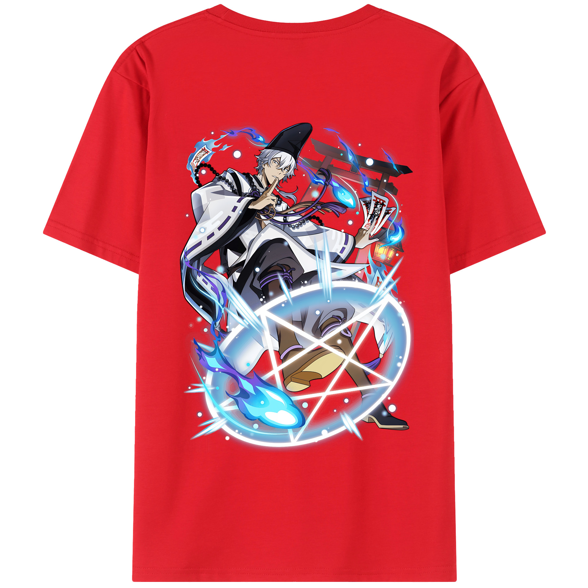（画像用） 文豪ストレイドッグス Bungo Stray Dogs 綿100％ メンズ半袖Tシャツ（バックプリント） 通気性