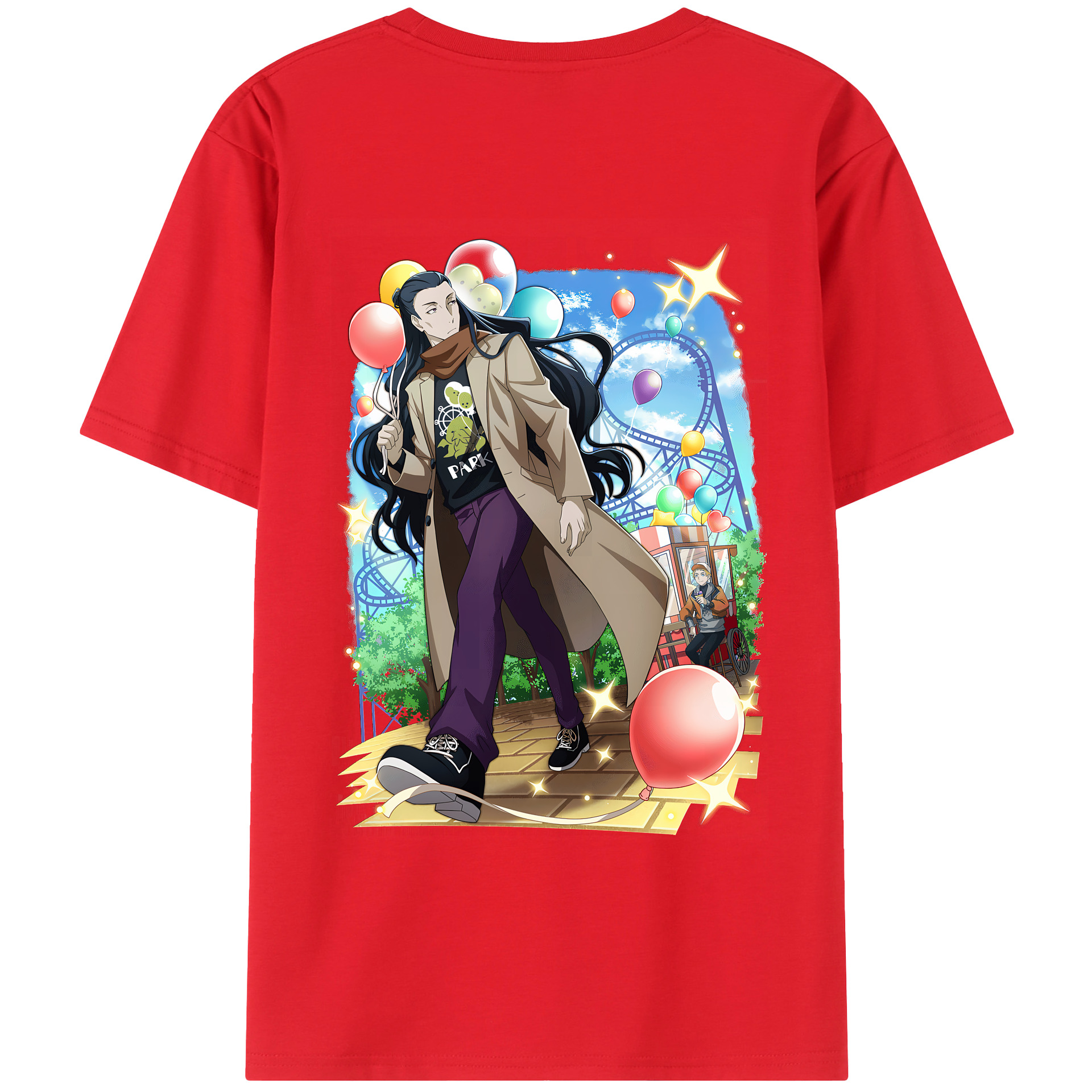 （画像用） 文豪ストレイドッグス Bungo Stray Dogs 綿100％ メンズ半袖Tシャツ（バックプリント） 通気性