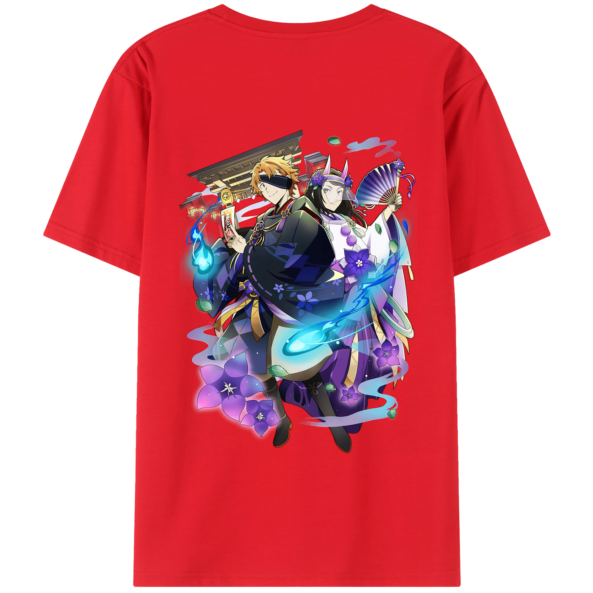 （画像用） 文豪ストレイドッグス Bungo Stray Dogs 綿100％ メンズ半袖Tシャツ（バックプリント） 通気性