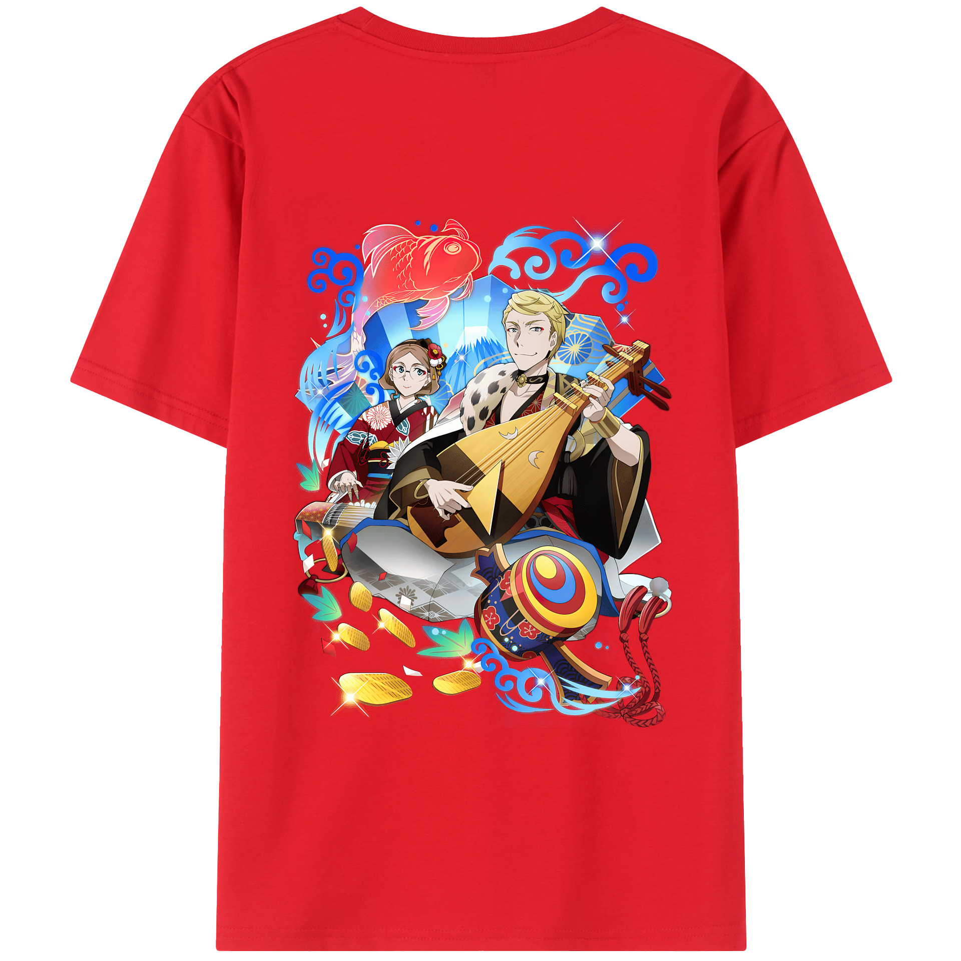 （画像用） 文豪ストレイドッグス Bungo Stray Dogs 綿100％ メンズ半袖Tシャツ（バックプリント） 通気性
