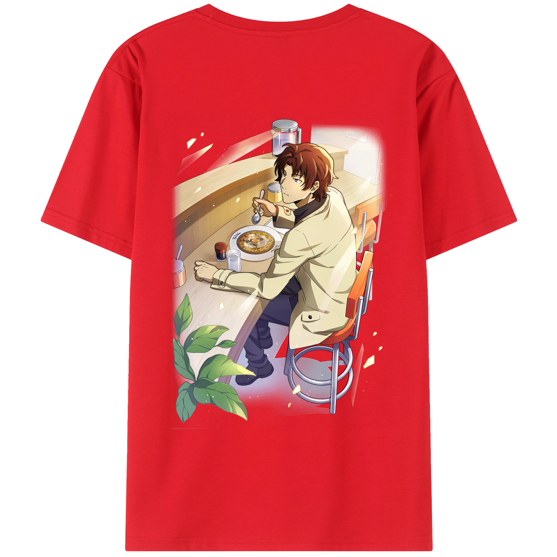 （画像用） 文豪ストレイドッグス Bungo Stray Dogs 綿100％ メンズ半袖Tシャツ（バックプリント） 通気性