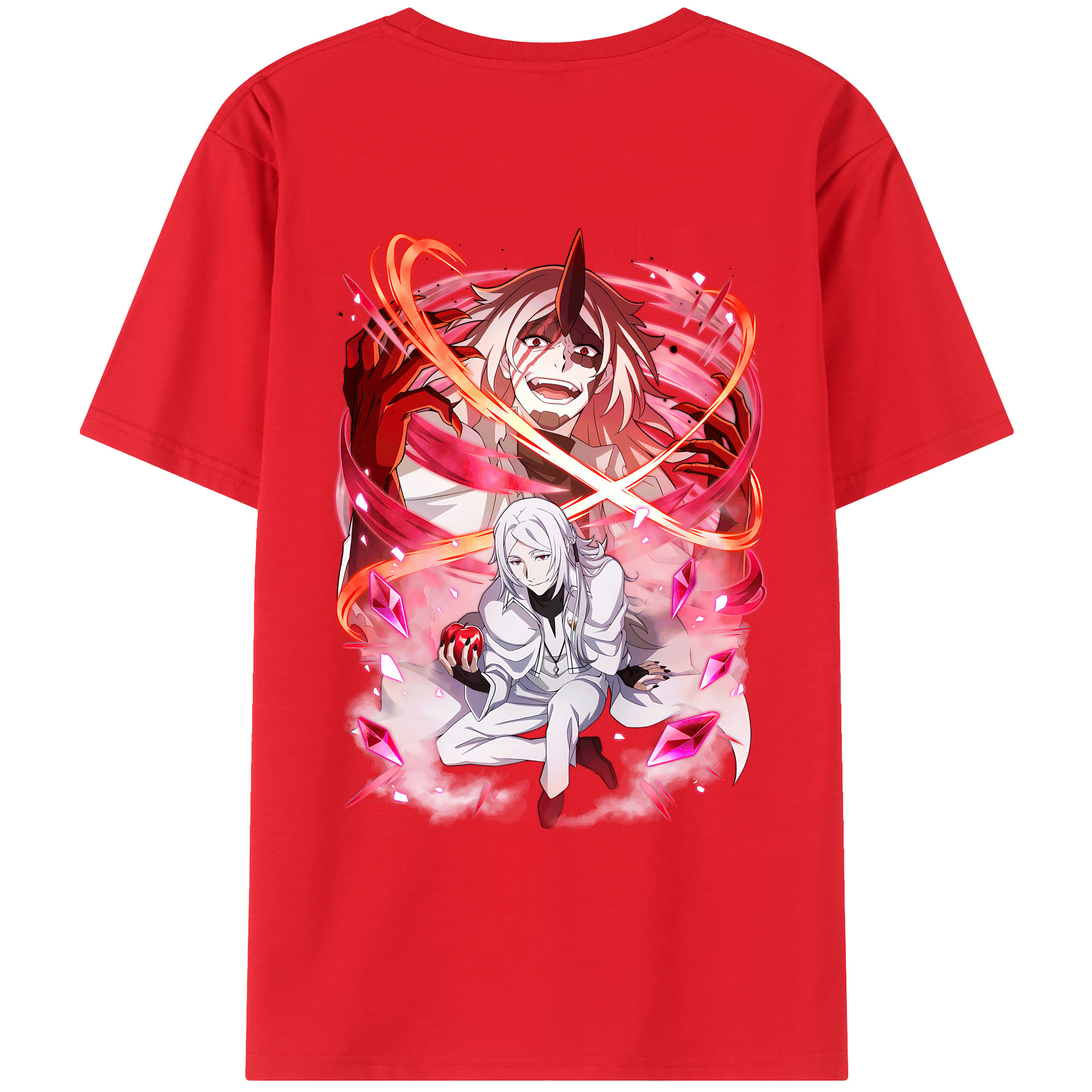 （画像用） 文豪ストレイドッグス Bungo Stray Dogs 綿100％ メンズ半袖Tシャツ（バックプリント） 通気性